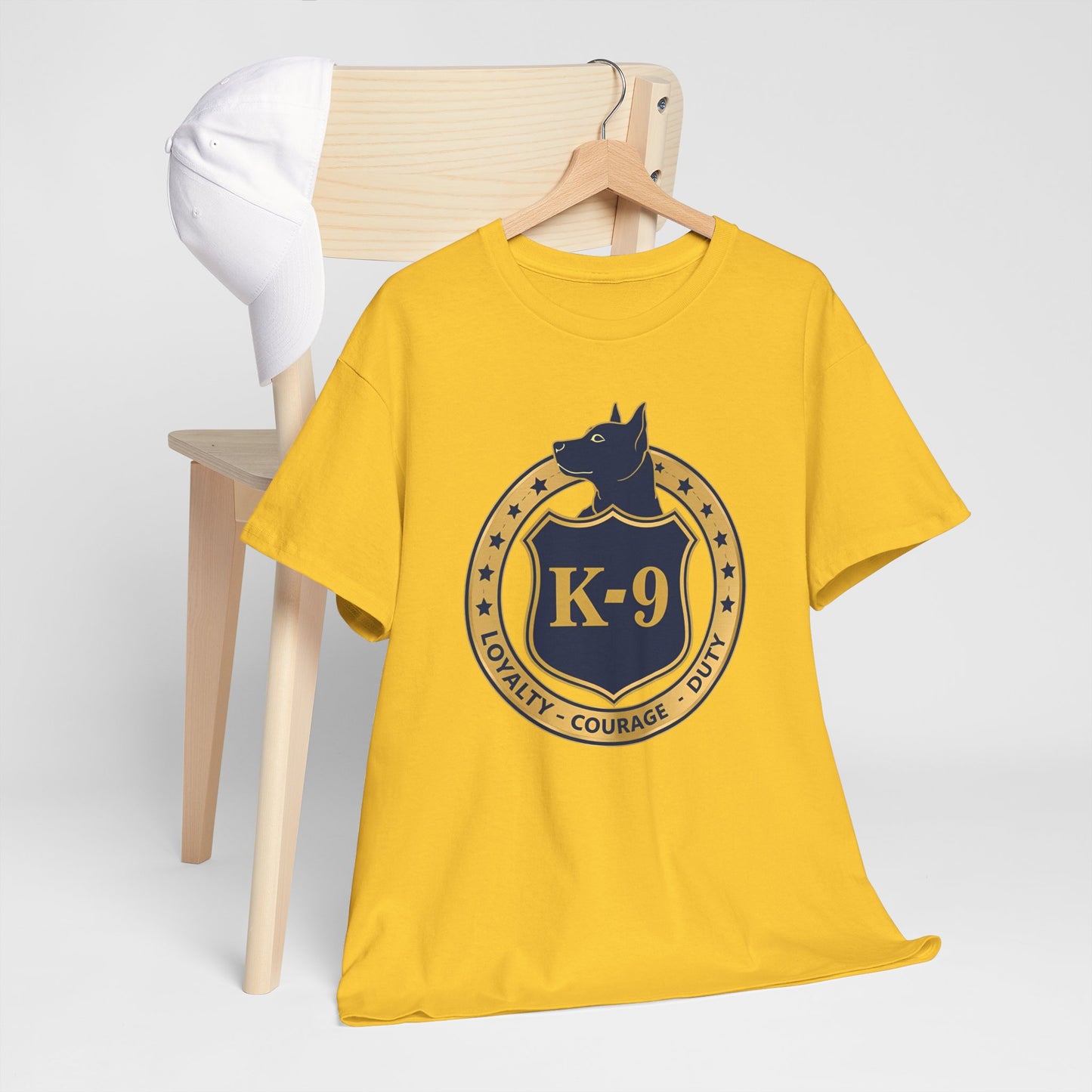 K-9 Police Unisex Heavy Cotton Tee - Loyalty Courage Duty | Dog Lover Gift, Law Enforcement Apparel, Dog Training Shirt