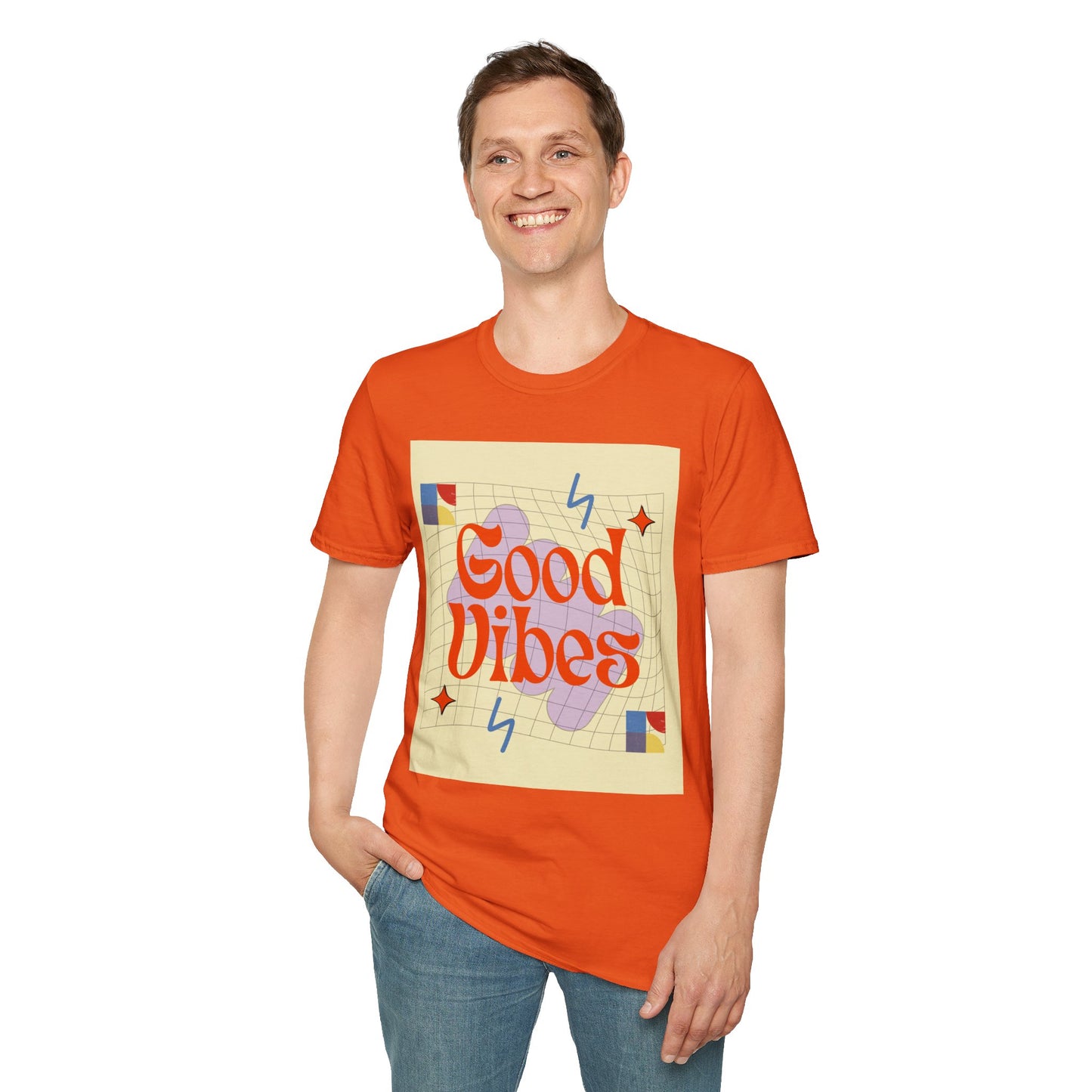 Good Vibes Unisex Softstyle T-Shirt, Relaxed Fit Tee, Casual Wear, Gift Idea, Positive Quotes, Everyday Comfort, Summer Fashion