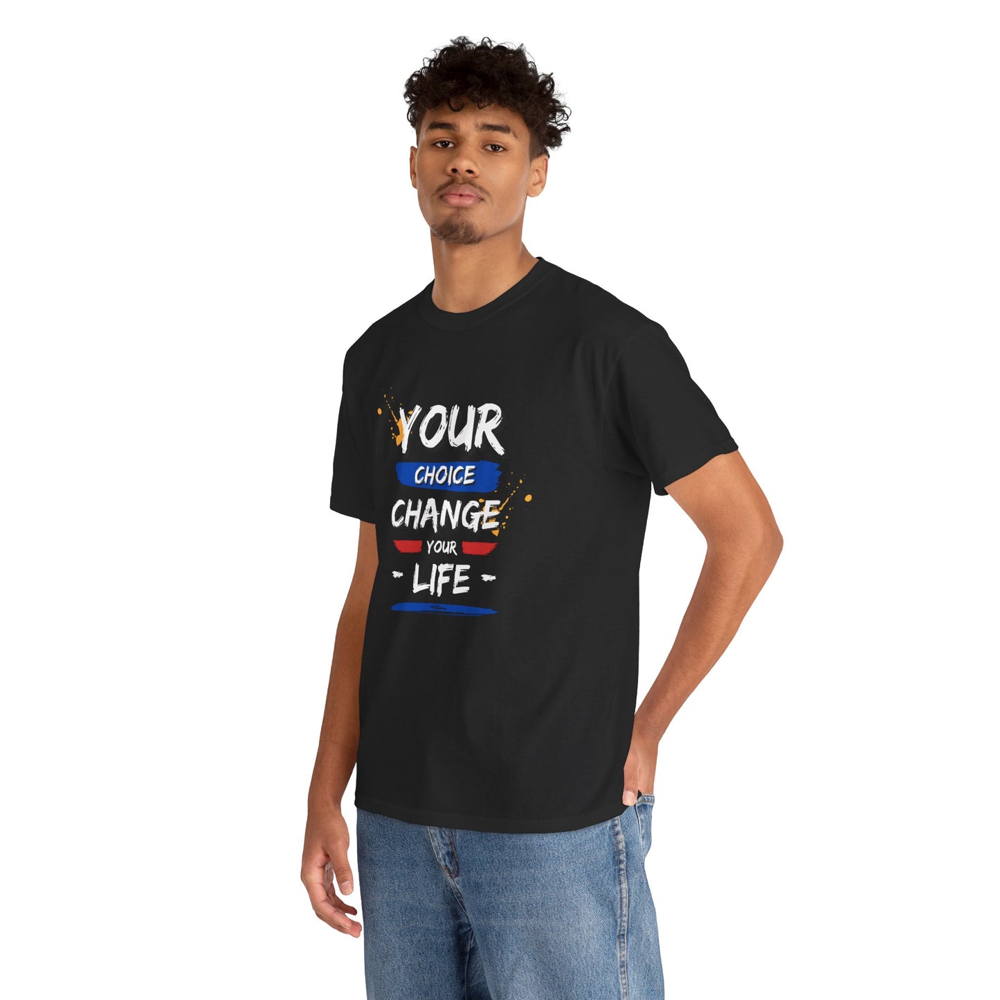 Inspirational Quote Unisex Heavy Cotton Tee - "Your Choice Change For Life", Motivational Shirt, Casual Wear, Gift Idea, Everyday Comfort