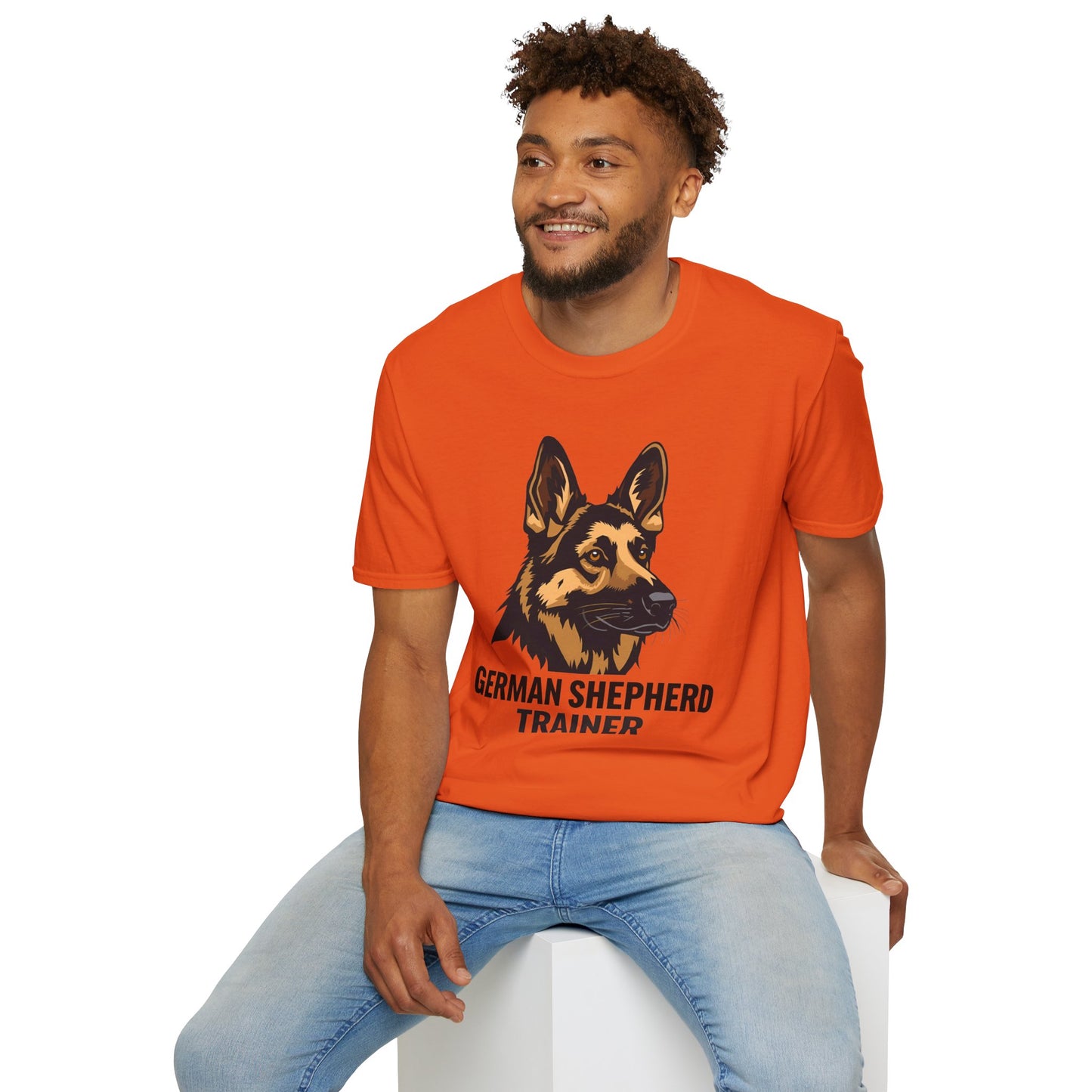 German Shepherd Trainer Unisex Softstyle T-Shirt, Dog Lover Gift, Pet Trainer Apparel