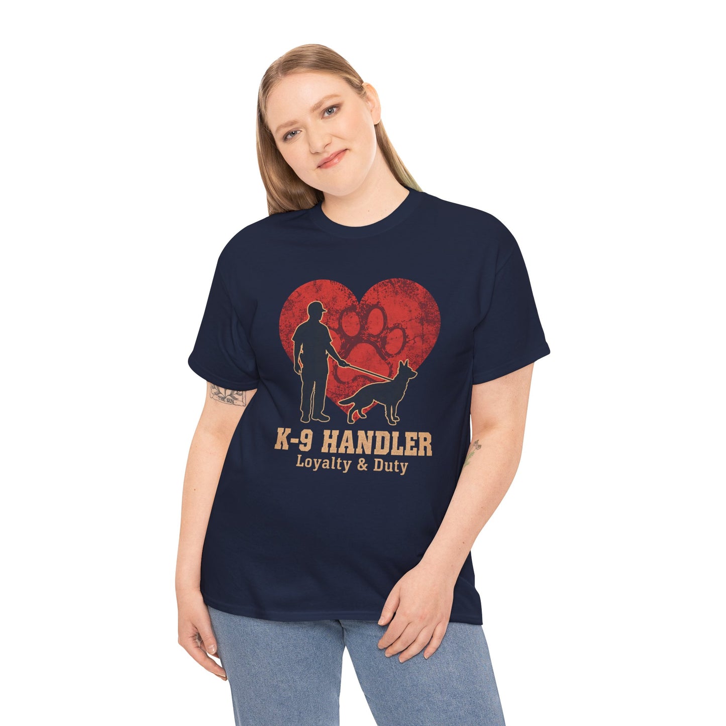 K-9 Handler Heart Tee - Loyalty & Duty, Dog Lover Gift, Pet Owner Apparel