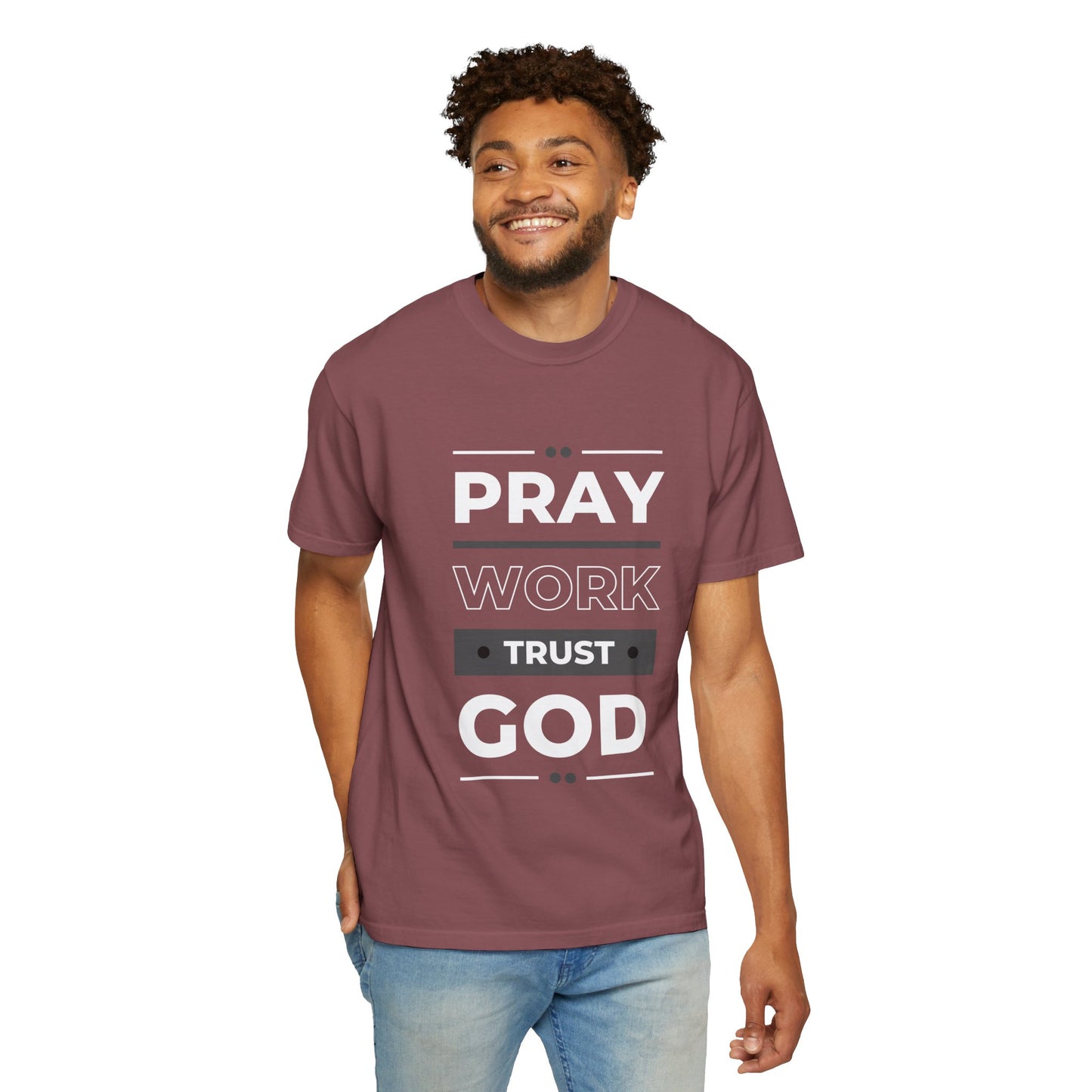 Faith-Inspired Garment-Dyed T-shirt, Inspirational Tee, God Trust Shirt, Religious Apparel, Motivational Gift, Unisex Fashion