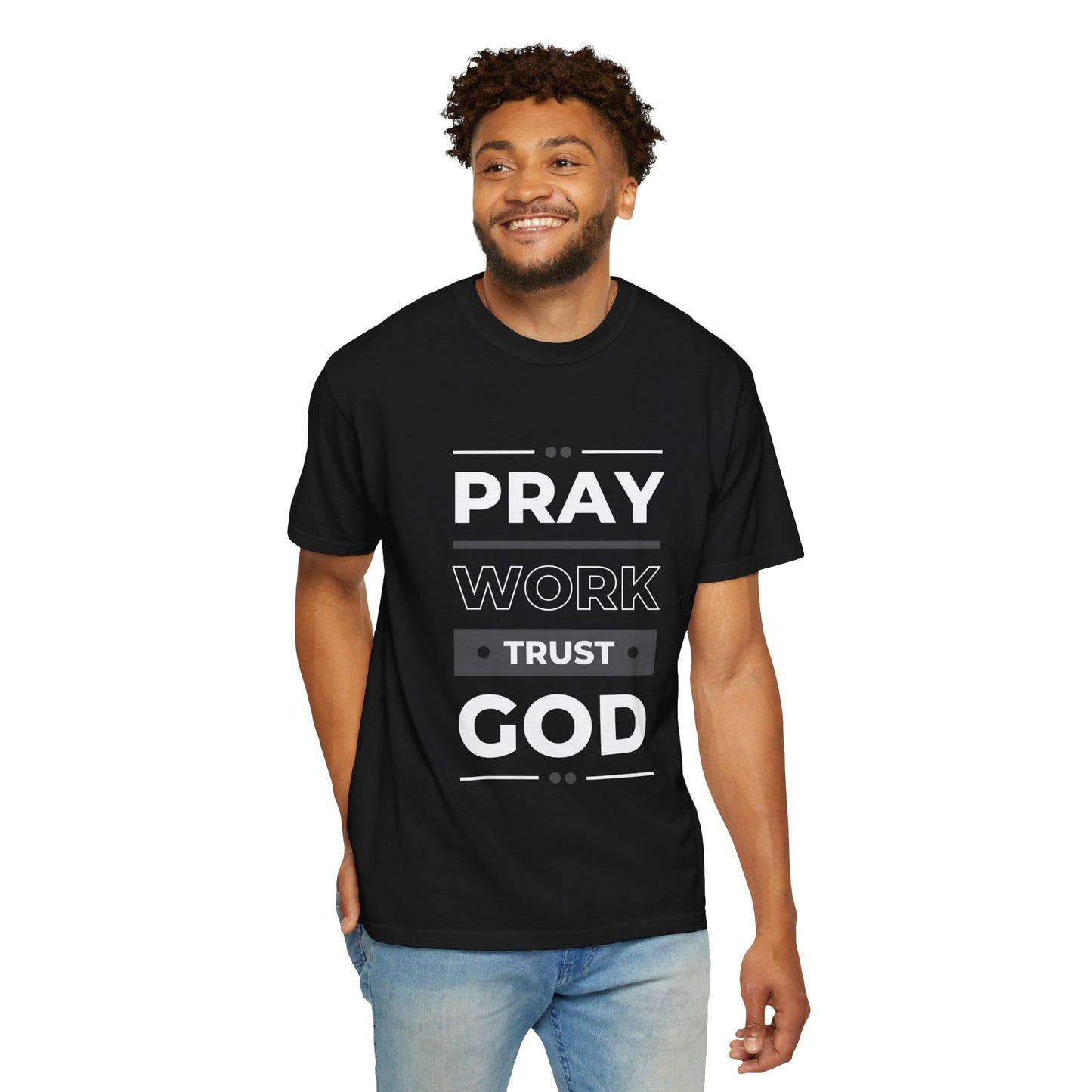 Faith-Inspired Garment-Dyed T-shirt, Inspirational Tee, God Trust Shirt, Religious Apparel, Motivational Gift, Unisex Fashion