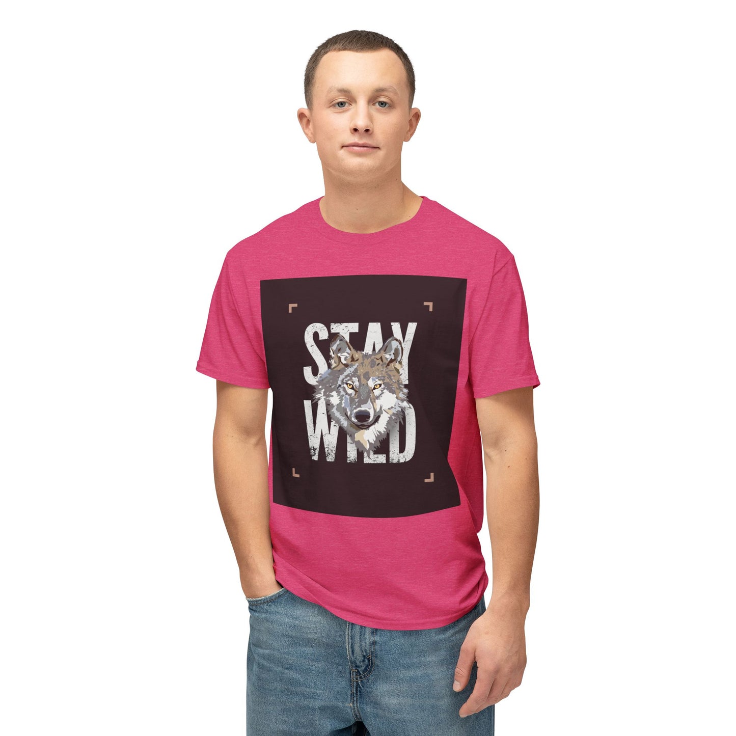 Wild Spirit Cotton T-shirt - Stay Wild Wolf T-Shirt, Nature Lover Gift, Eco-Friendly Fashion, Animal Enthusiast Tee, Adventure Wear