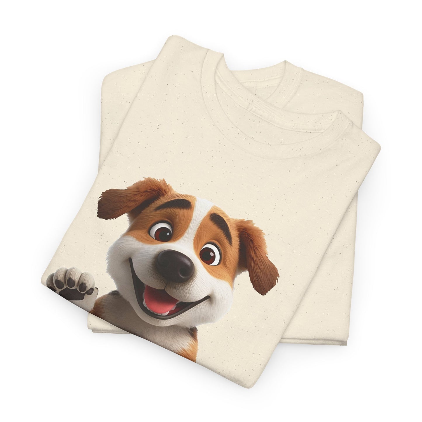 Cute Dog 3D Graphic Tee, Unisex Heavy Cotton T-Shirt, Dog Lover Gift, Fun Casual Wear