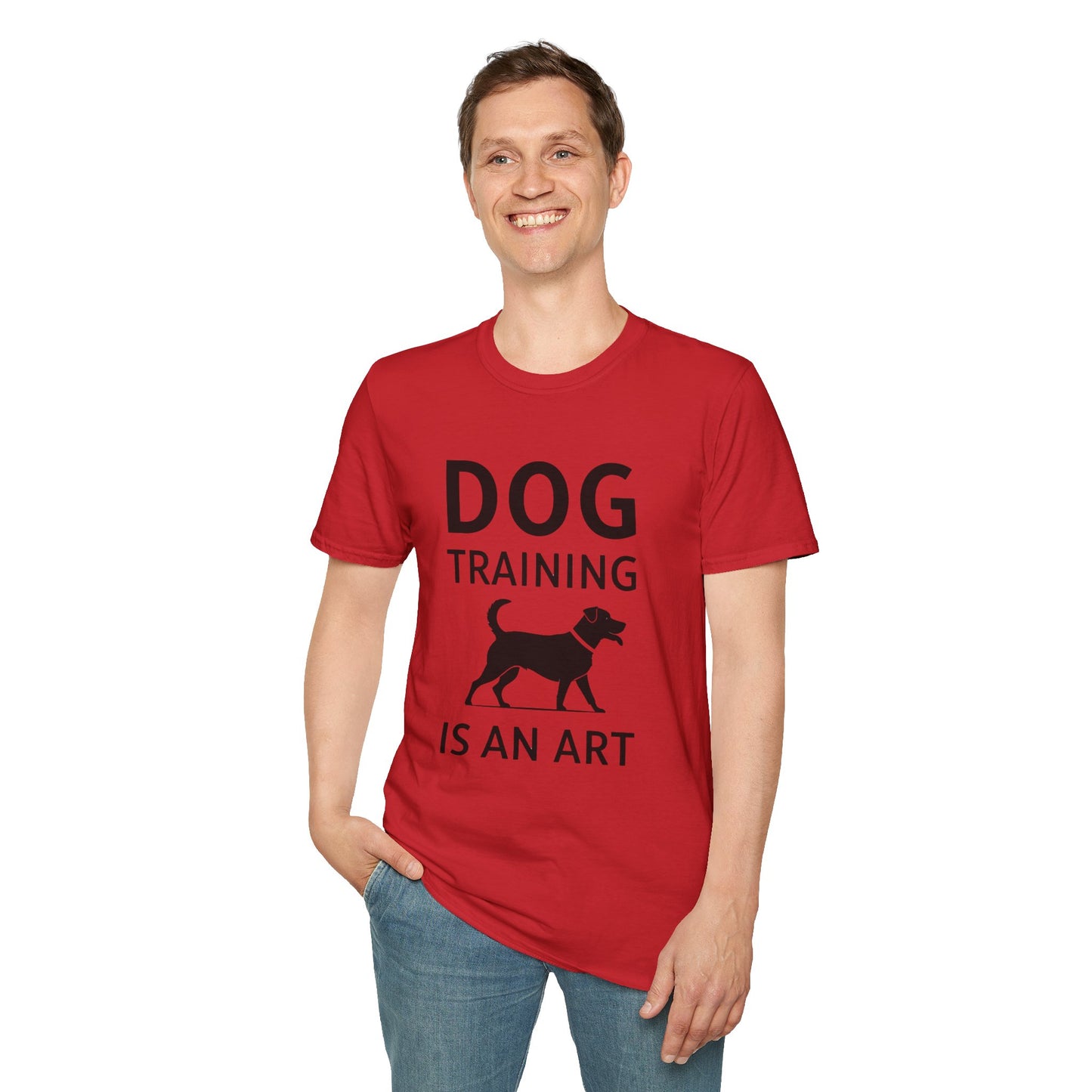 Dog Training is an Art Unisex Softstyle T-Shirt, Dog Lover Gift, Pet Training Apparel, Dog Owner Tee, Casual Wear, Gift for Dog Trainers