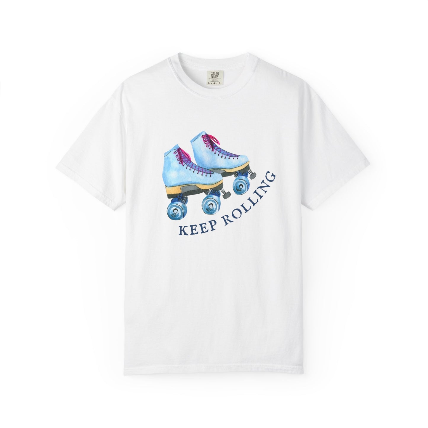 Keep Rolling Retro Roller Skates Tee, Vintage Skate T-shirt, Unisex Garment-Dyed Shirt, Fun Gift for Skating Lovers, Summer Apparel