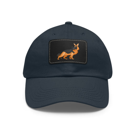 German Shepherd Dad Hat with Leather Patch - Perfect Gift for Dog Lovers