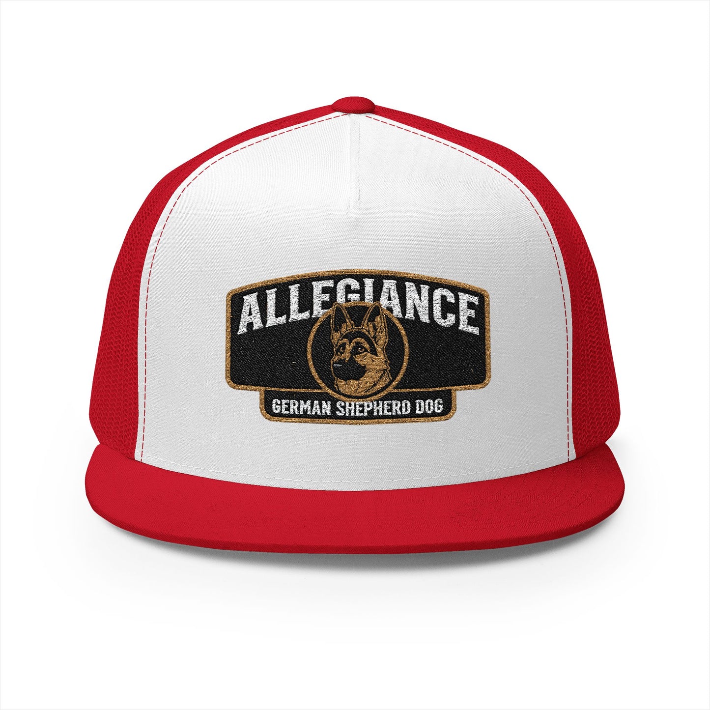 German Shepherd Embroidered 5 Panel Trucker Cap | Allegiance | Perfect Gift for Dog Lovers
