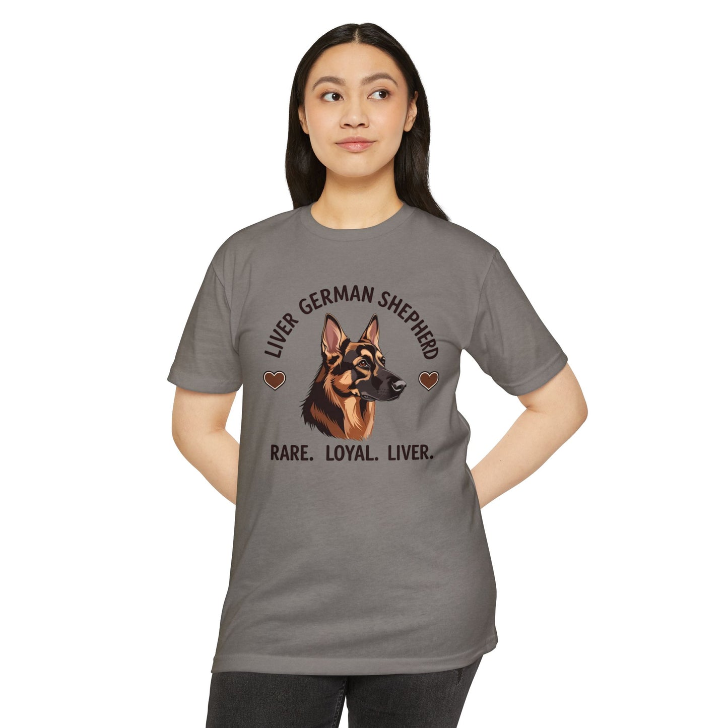 Liver German Shepherd T-Shirt - Rare Loyal Liver, Dog Lover Gift, Unisex Pet Tee, Animal Lover Apparel, Perfect for Birthdays and Dog Shows