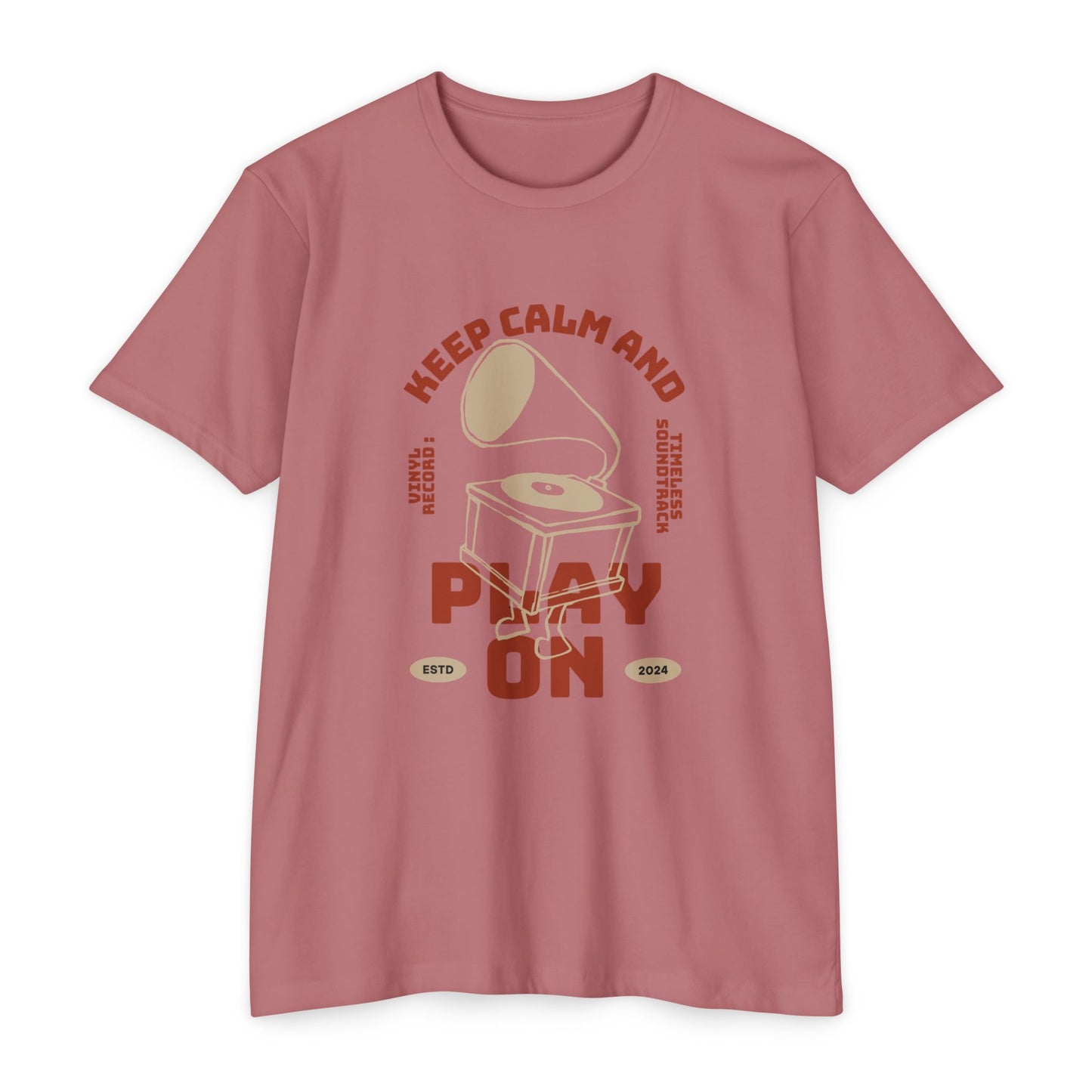 Retro Music Vibe T-Shirt, Unisex Tee, Gift for Music Lovers, Keep Calm and Play On Shirt, Casual Summer Wear, Music Themed Apparel