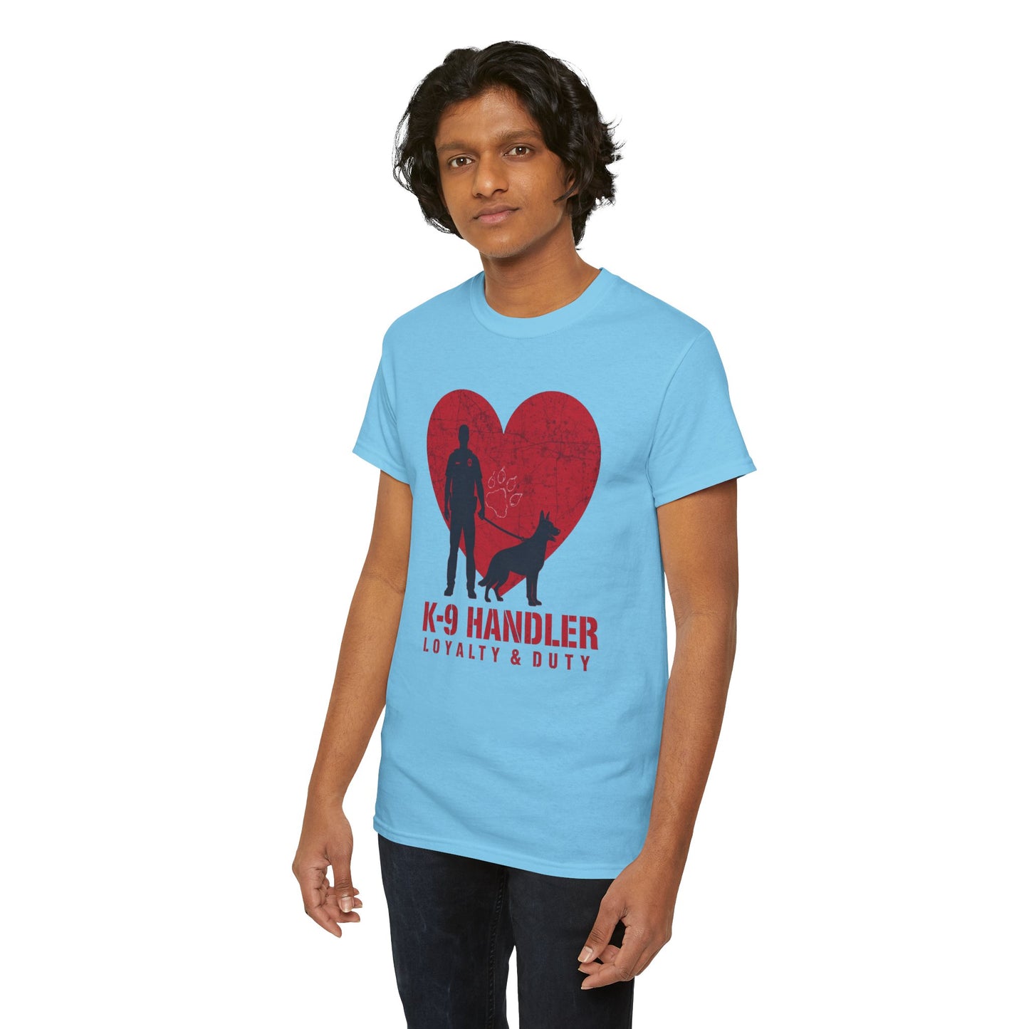 K-9 Handler Heavy Cotton Tee - Loyalty & Duty Shirt, Dog Lover Gift