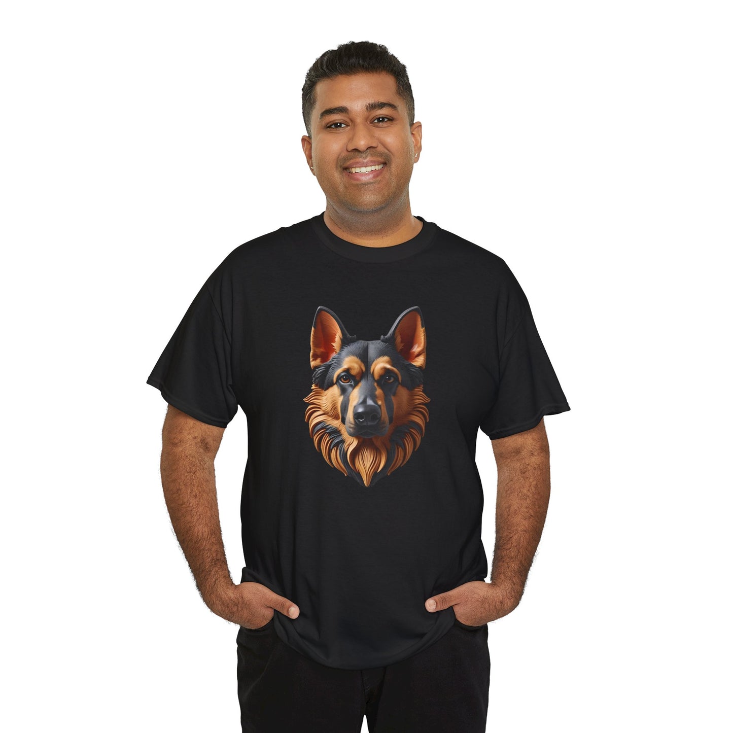 German Shepherd Lover Tee With 3D Design, Unisex Cotton Shirt, Dog T-Shirt, Pet Lovers Gift, Animal Enthusiast Apparel