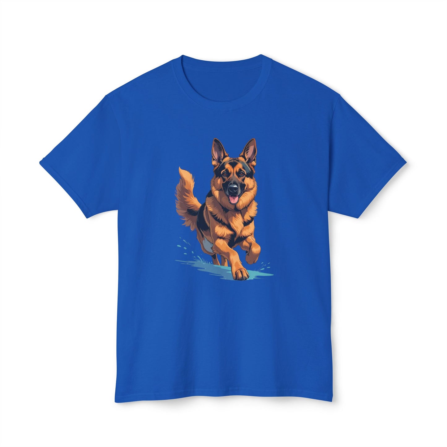 Running German Shepherd Dog Unisex HD Cotton™ T-shirt, Pet Lover Gift, Casual Wear, Animal Print Apparel, Funny Dog Shirt