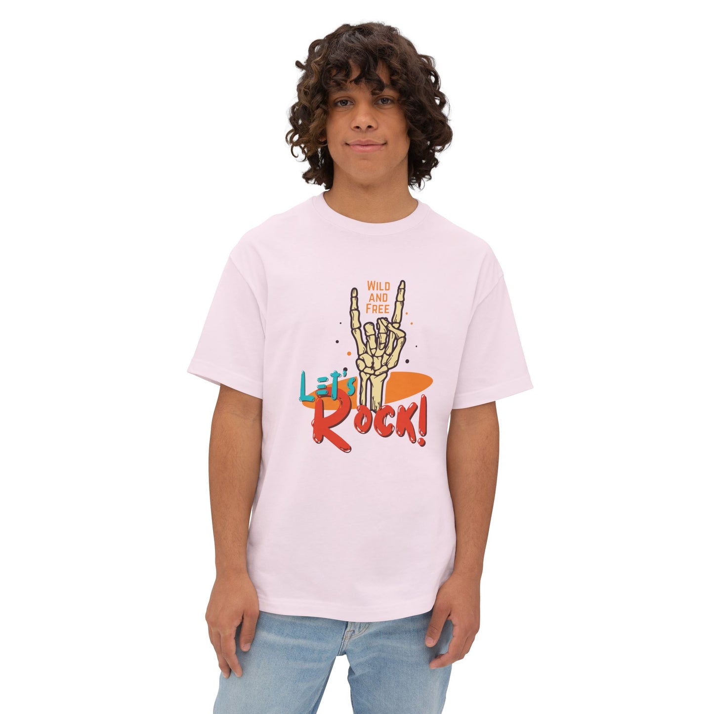 Let's Rock Unisex Oversized Tee - Wild & Free Graphic Shirt, Casual Tee, Music Lover Gift, Festival Wear, Summer Style