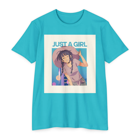 Just A Girl Graphic T-Shirt, Cute Casual Tee for Women, Summer Fashion, Anime Lover Gift, Everyday Wear