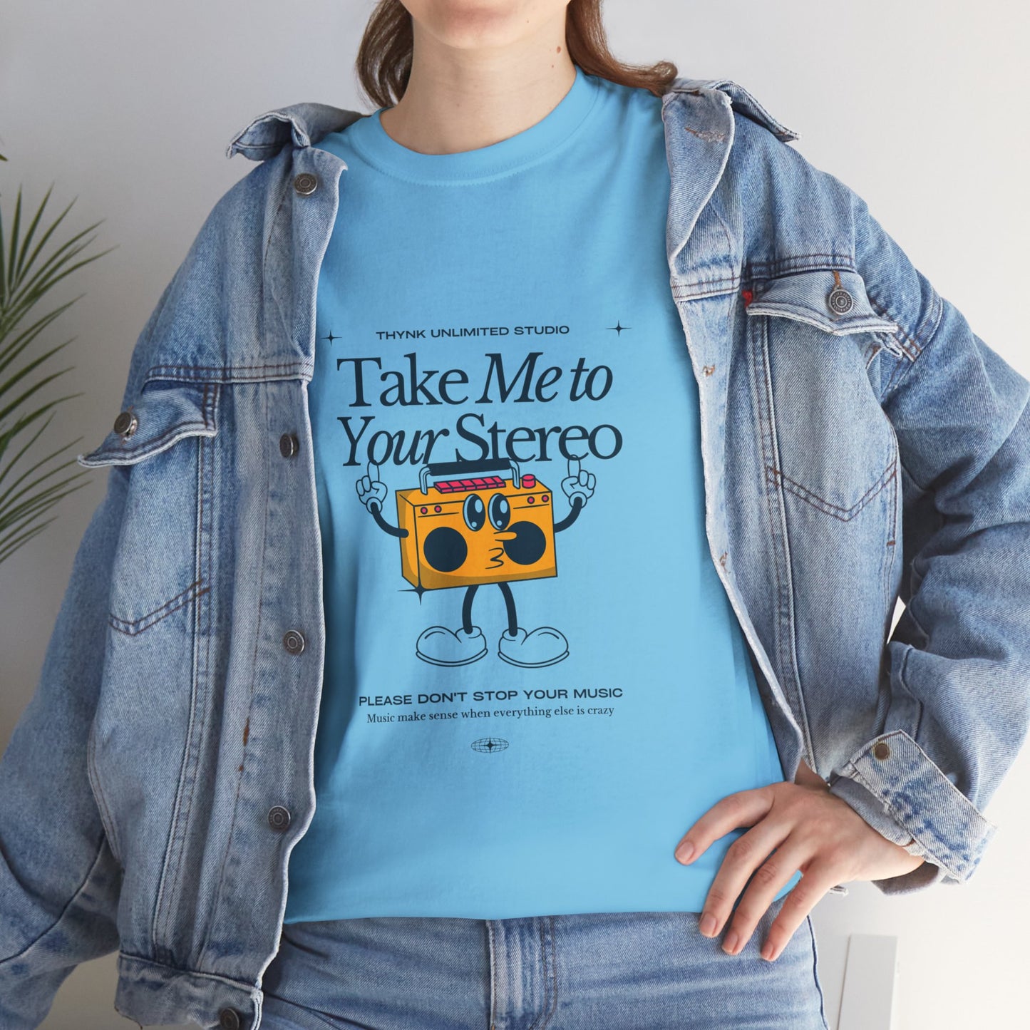 Retro Music Lover Tee - Take Me To Your Stereo, Vintage Style Shirt, Graphic T-Shirt, Unisex Cotton Top, Perfect Gift for Musicians, Summer Outfit