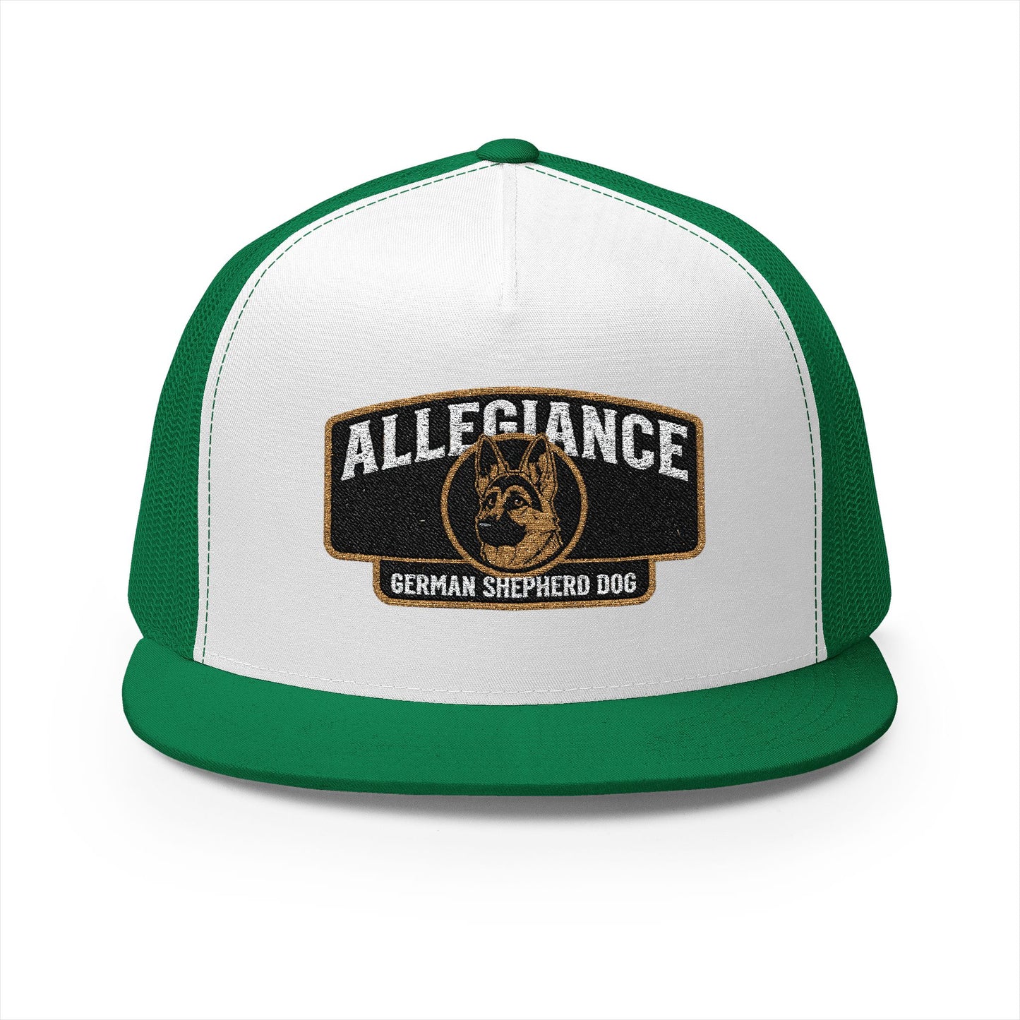 German Shepherd Embroidered 5 Panel Trucker Cap | Allegiance | Perfect Gift for Dog Lovers