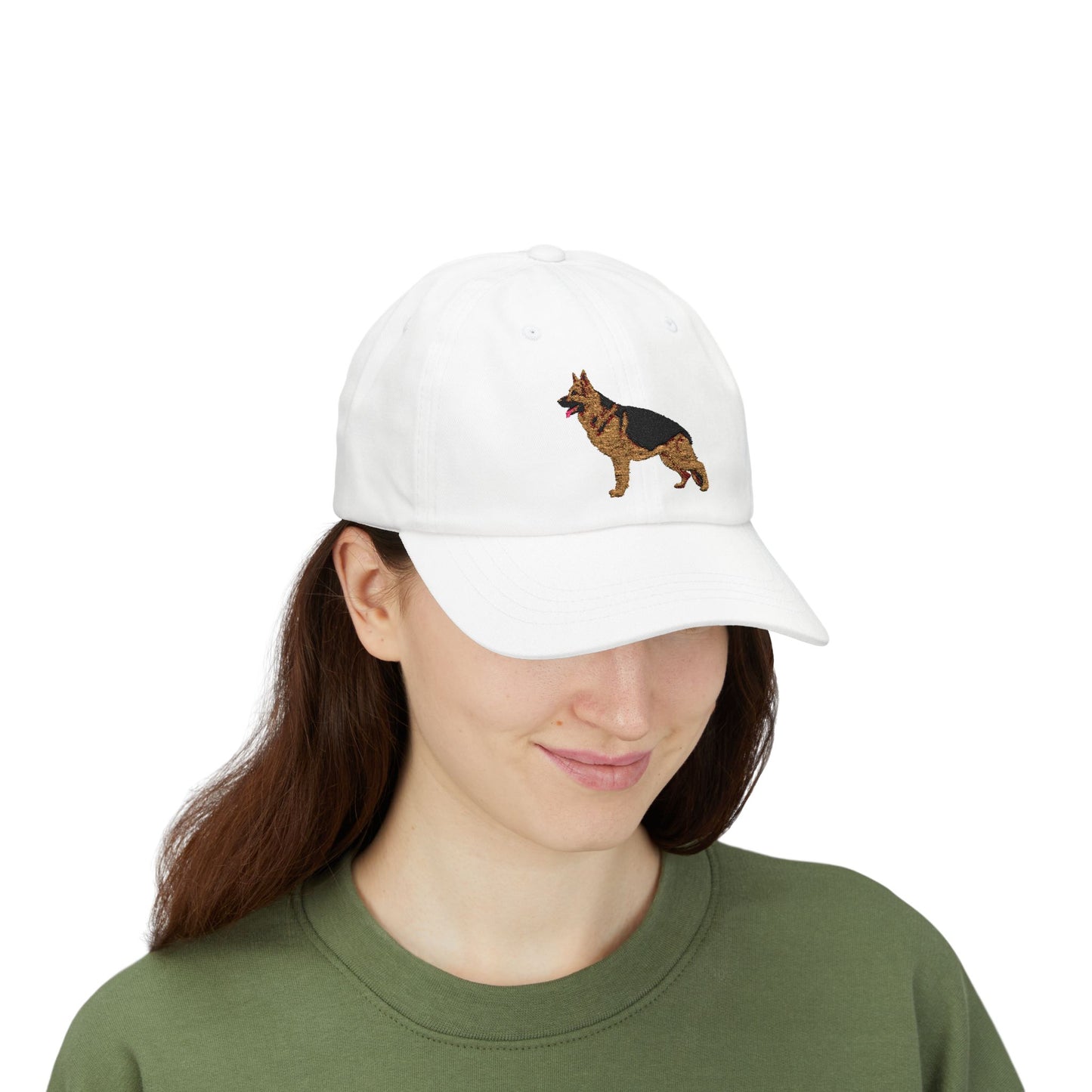 Embroidered Dog Dad Cap - German Shepherd Standing in a Show Stance