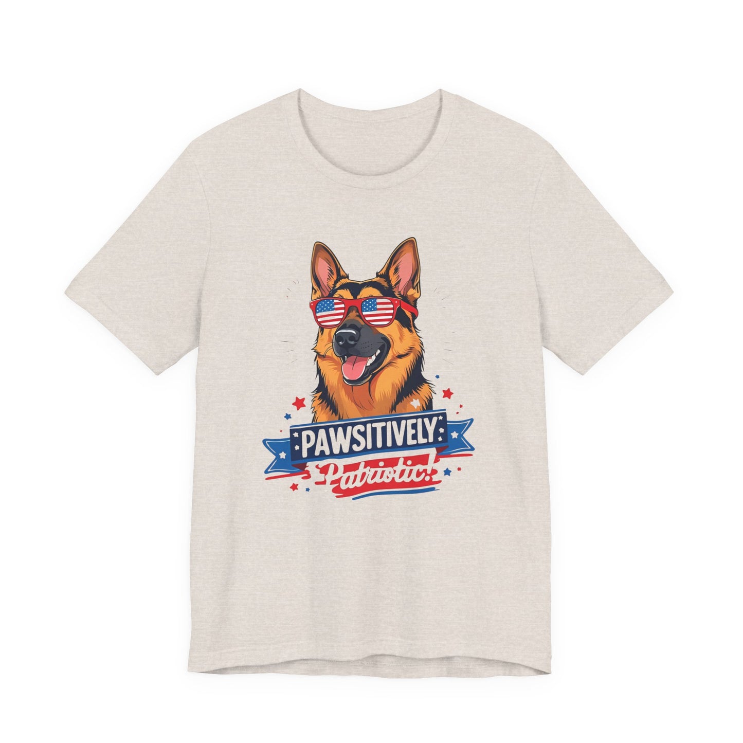 Pawsitively Patriotic German Shepherd Dog Tee, Unisex T-Shirt, Perfect for Summer Celebrations, Pet Lovers Gift, 4th of July Apparel