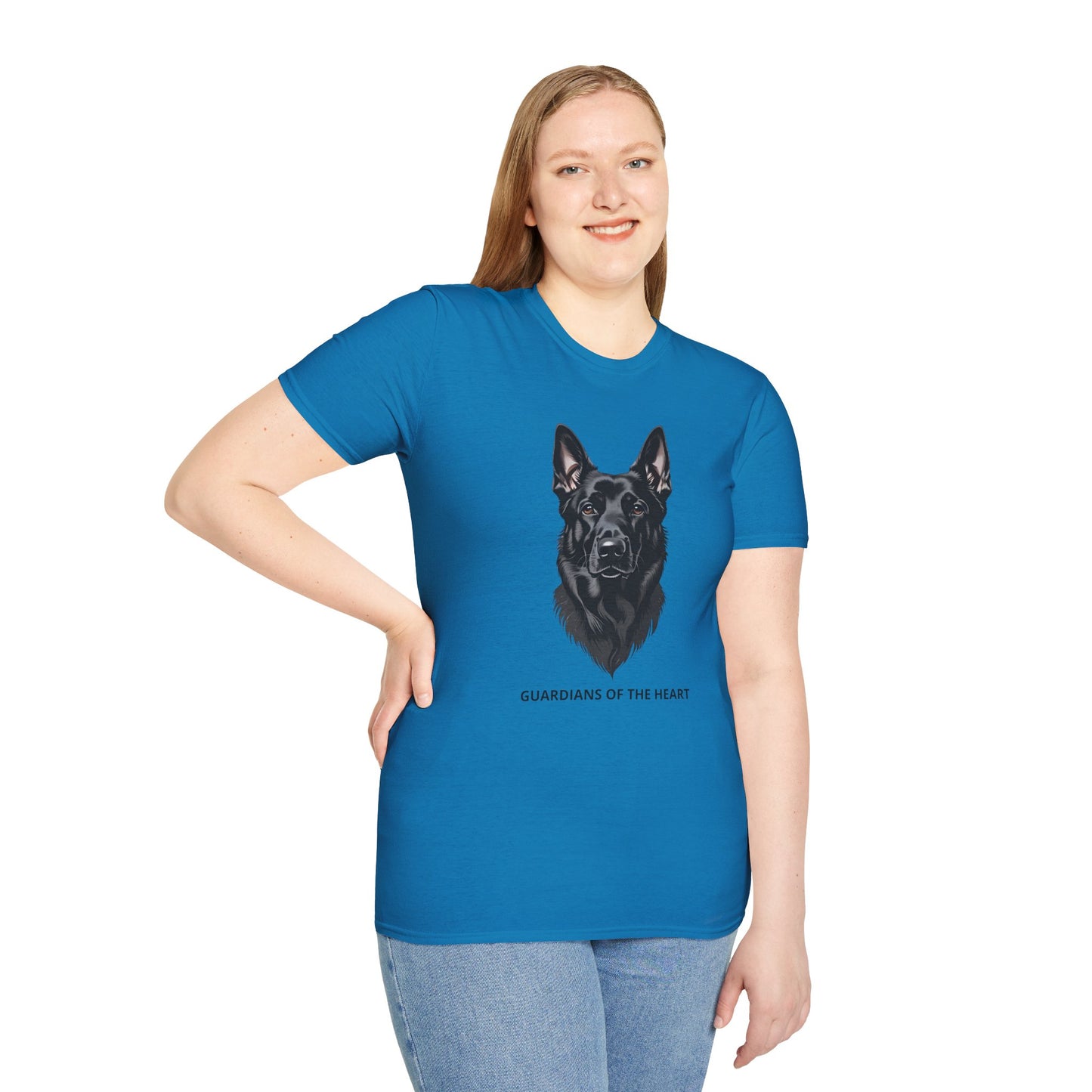 Guardians of the Heart Black German Shepherd T-Shirt, Dog Lover Shirt, Pet Memorial Tee, Unisex Animal T-Shirt, Gift for Dog Owners