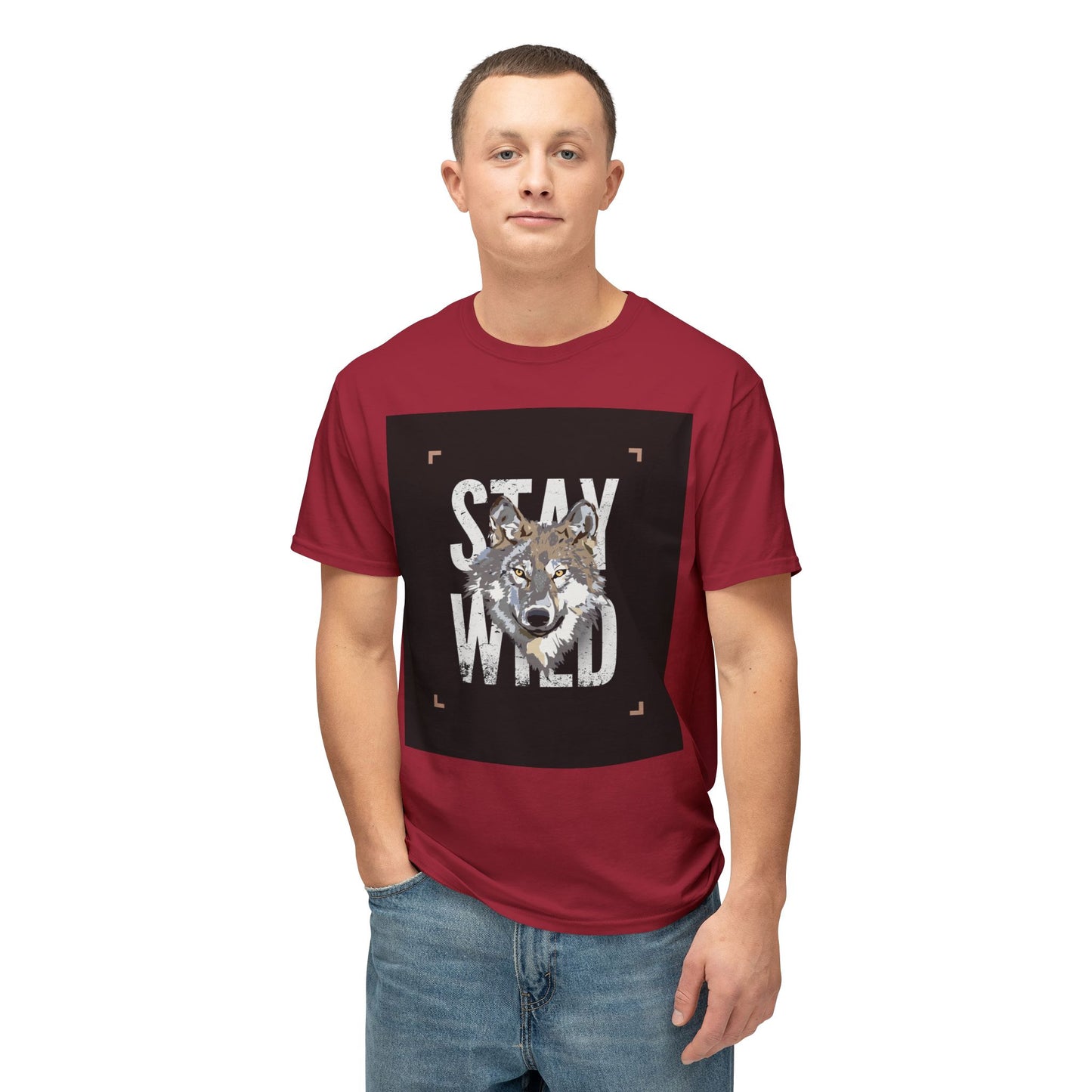 Wild Spirit Cotton T-shirt - Stay Wild Wolf T-Shirt, Nature Lover Gift, Eco-Friendly Fashion, Animal Enthusiast Tee, Adventure Wear