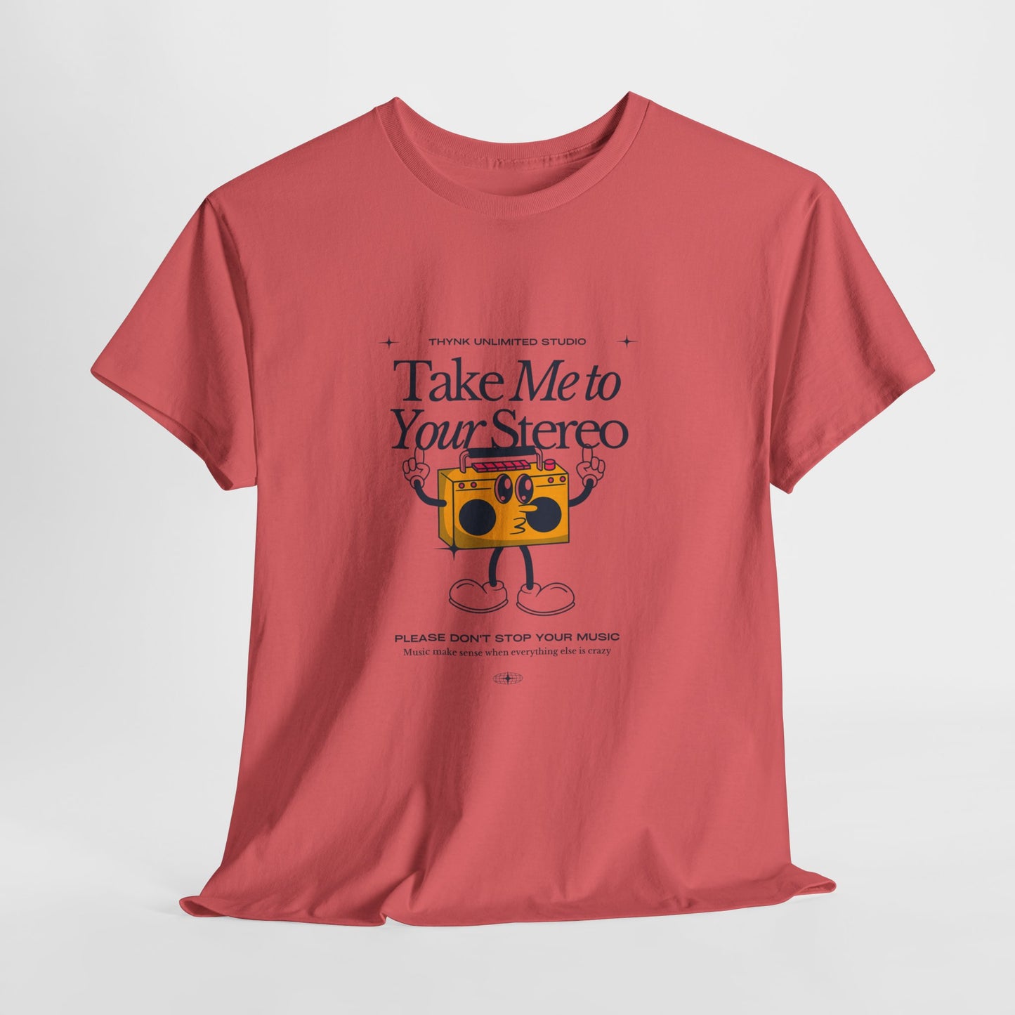 Retro Music Lover Tee - Take Me To Your Stereo, Vintage Style Shirt, Graphic T-Shirt, Unisex Cotton Top, Perfect Gift for Musicians, Summer Outfit
