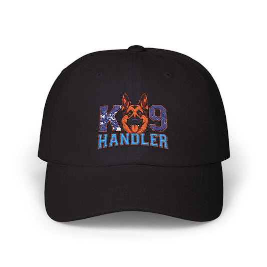 K9 Handler Classic Embroidered Dad Cap Featuring German Shepherd – Perfect Gift for Dog Lovers, Adjustable Hat for Outdoor Adventures