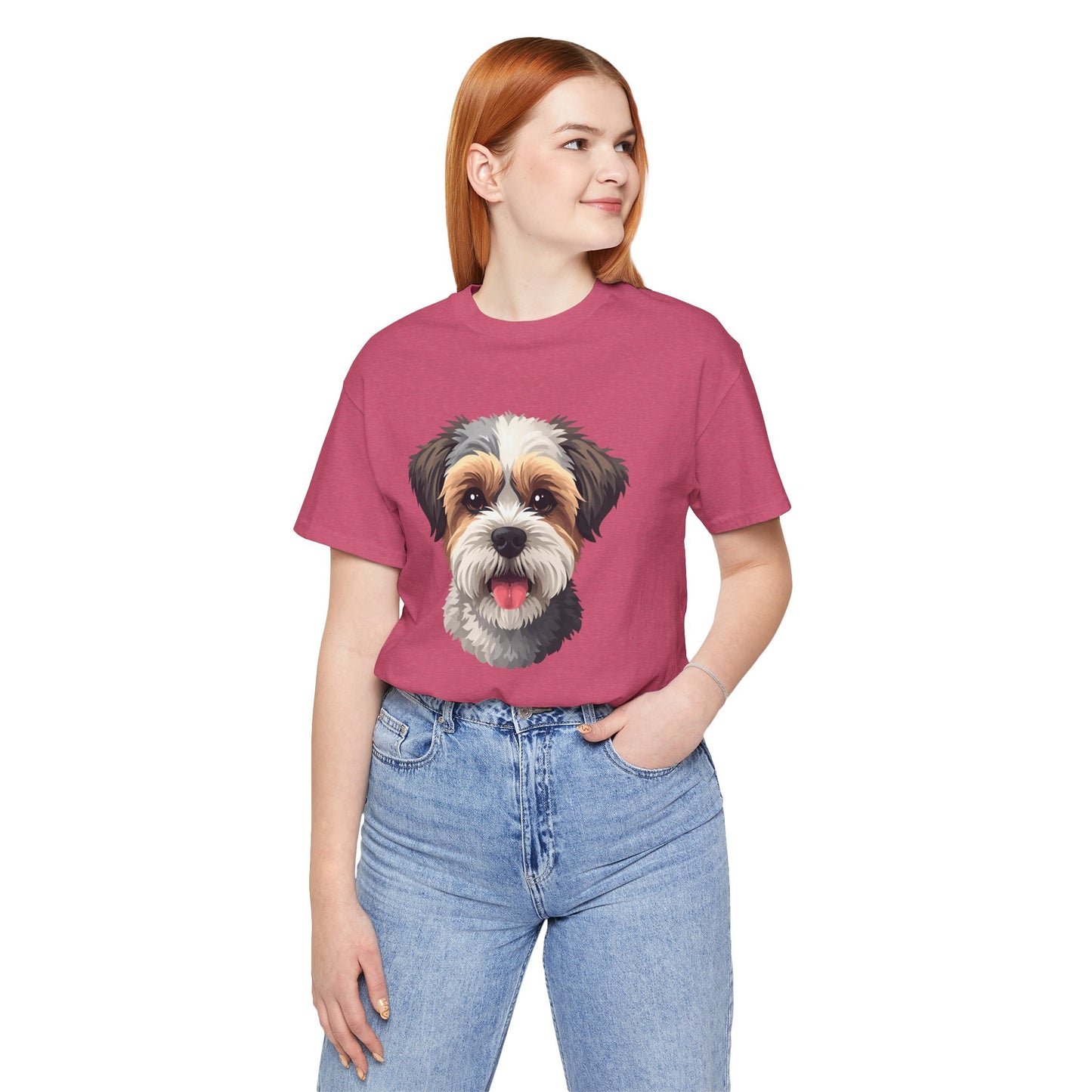 Unisex Dog Lover T-Shirt Featuring a 3D Design of Cute Fluffy Bichon Frise Mix | Gift for Dog Owners