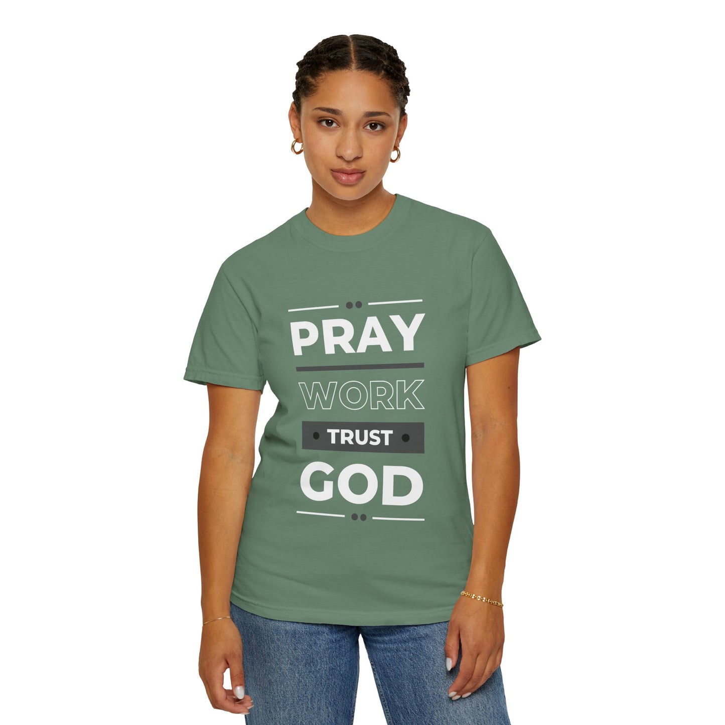 Faith-Inspired Garment-Dyed T-shirt, Inspirational Tee, God Trust Shirt, Religious Apparel, Motivational Gift, Unisex Fashion