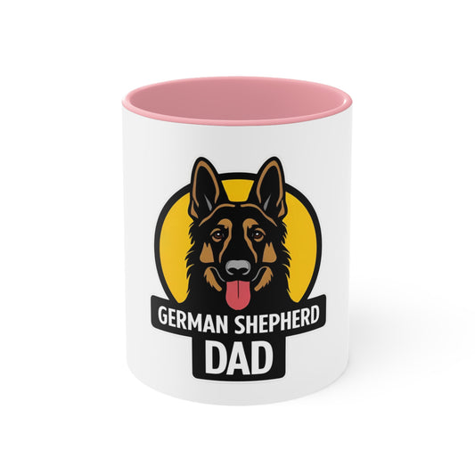 German Shepherd Dad Accent Mug - Perfect Gift for Dog Lovers, Father's Day, Birthdays, Engaging Brews, Pet Parent Life