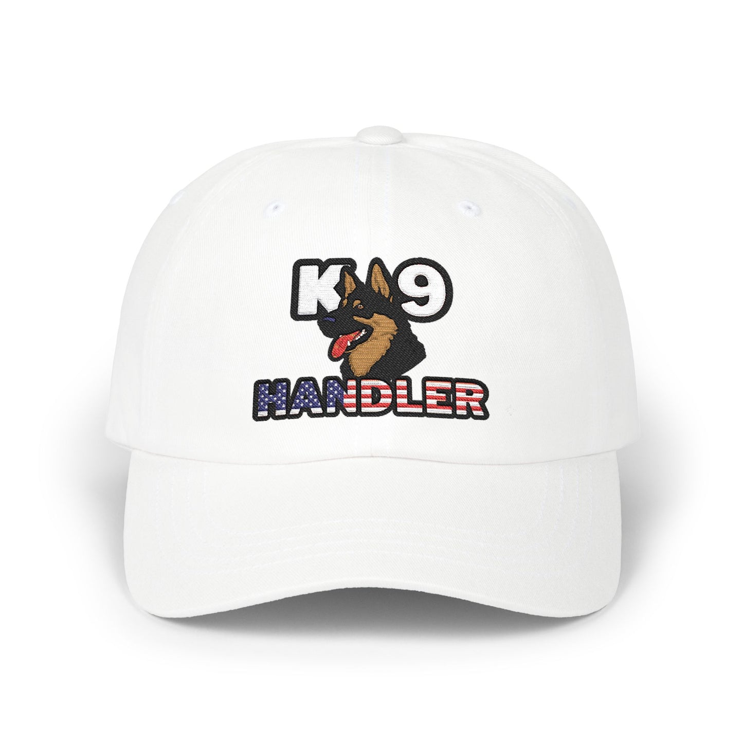 Embroidered K9 Handler Classic Dad Cap Featuring a German Shepherd