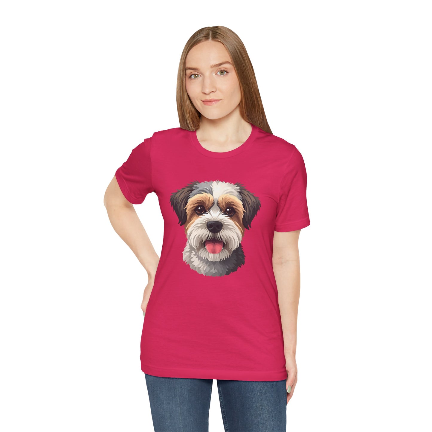 Unisex Dog Lover T-Shirt Featuring a 3D Design of Cute Fluffy Bichon Frise Mix | Gift for Dog Owners