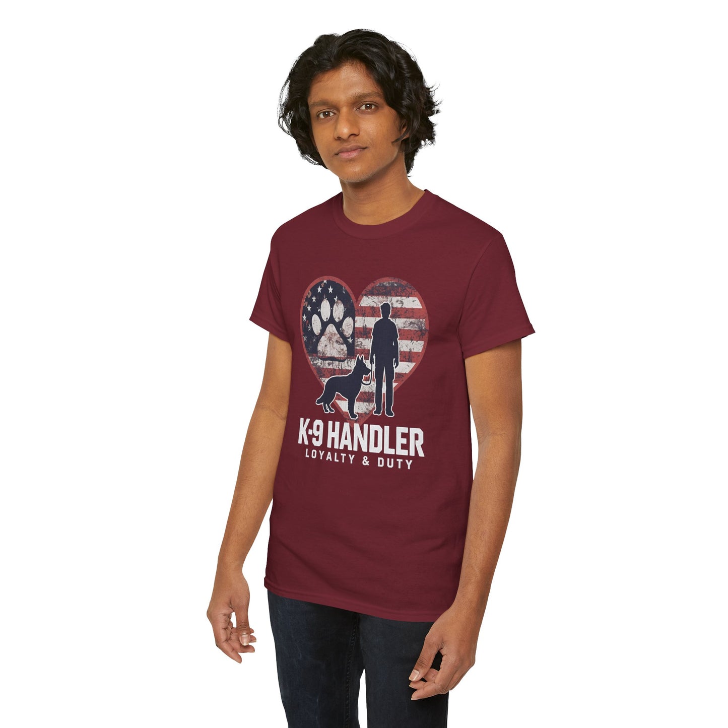 K-9 Handler Heart Tee | Loyalty & Duty T-Shirt | Dog Lover Gift, Police Support Shirt