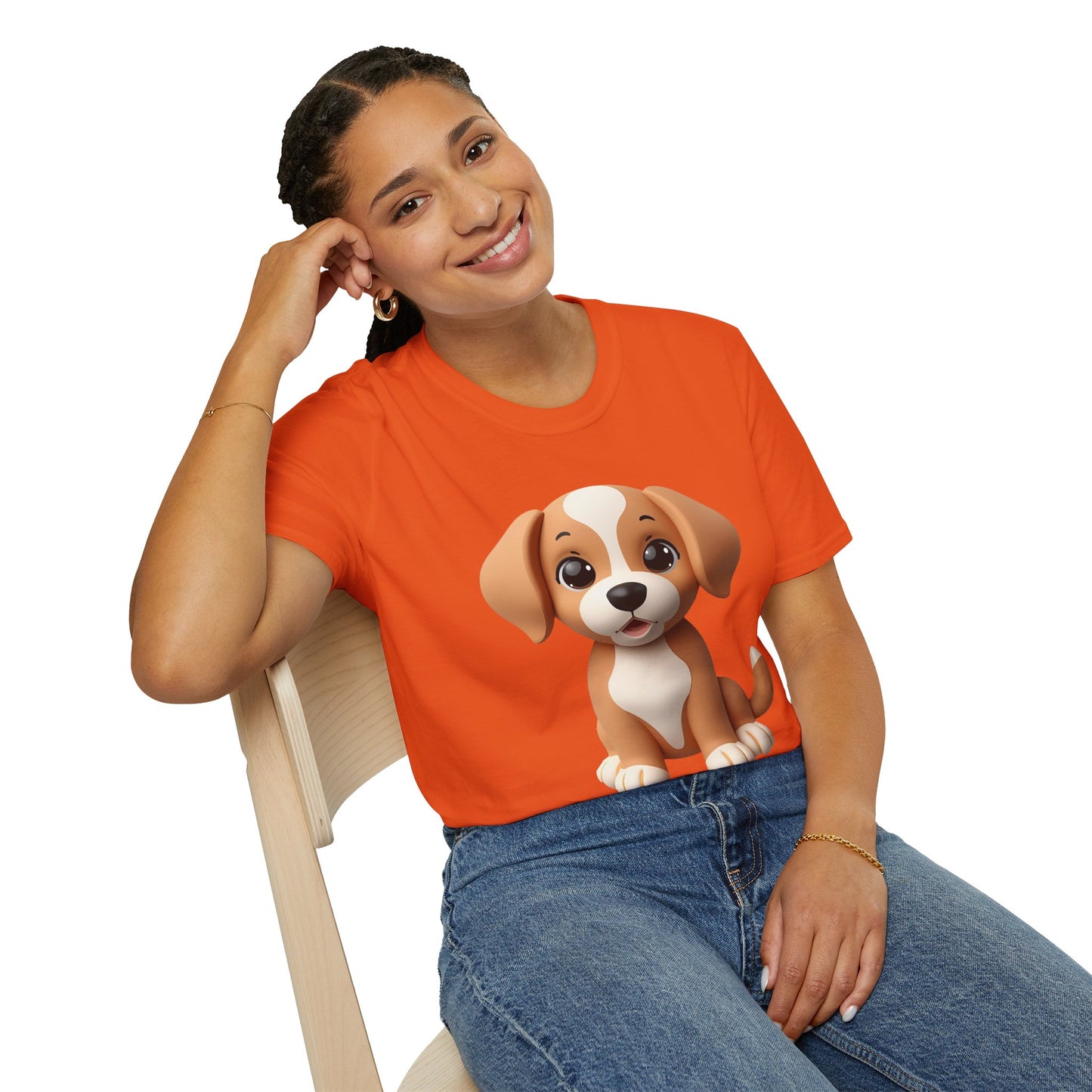 Adorable Puppy 3D Graphic T-Shirt for Dog Lovers, Cute Pet Shirt