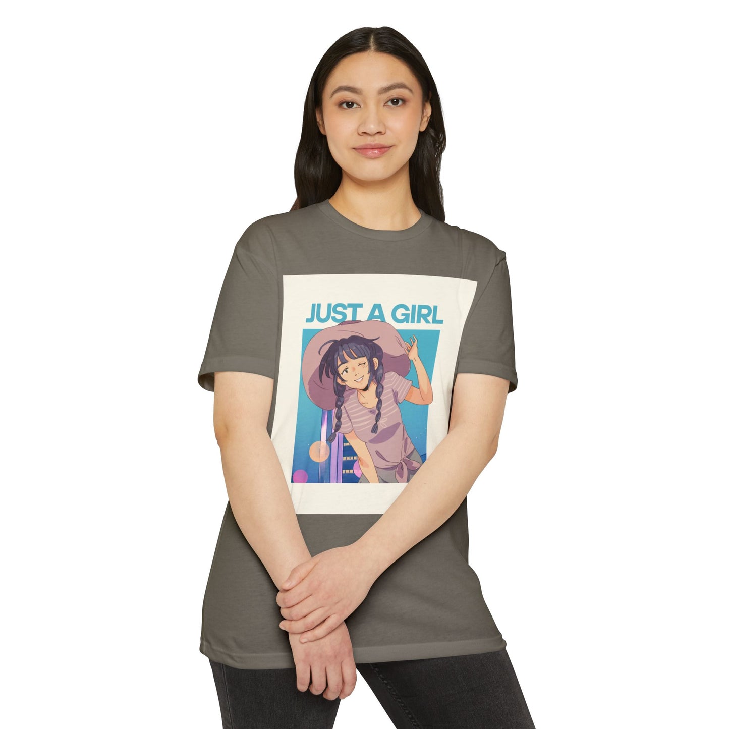 Just A Girl Graphic T-Shirt, Cute Casual Tee for Women, Summer Fashion, Anime Lover Gift, Everyday Wear