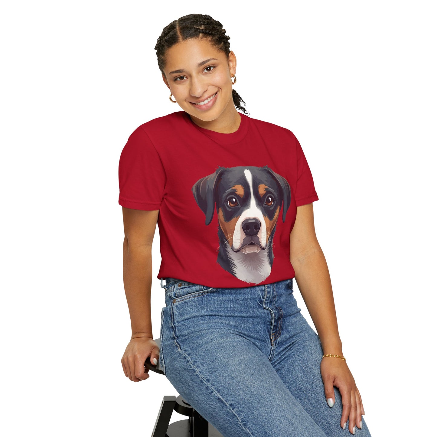 Unisex Tricolor Dog's 3D Design T-Shirt, Gift for Dog Owners, Animal Lover Apparel