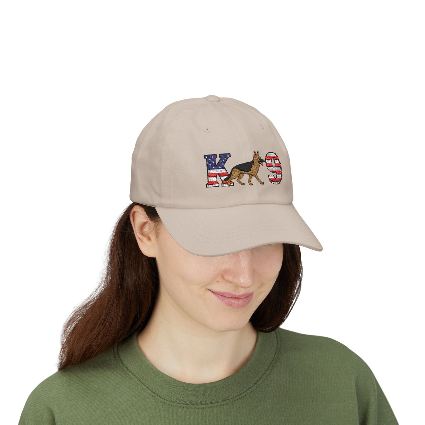 Patriotic K9 German Shepherd Dad Cap - USA Flag Design on K and 9 | Adjustable Baseball Hat | Gift for Dog Lovers