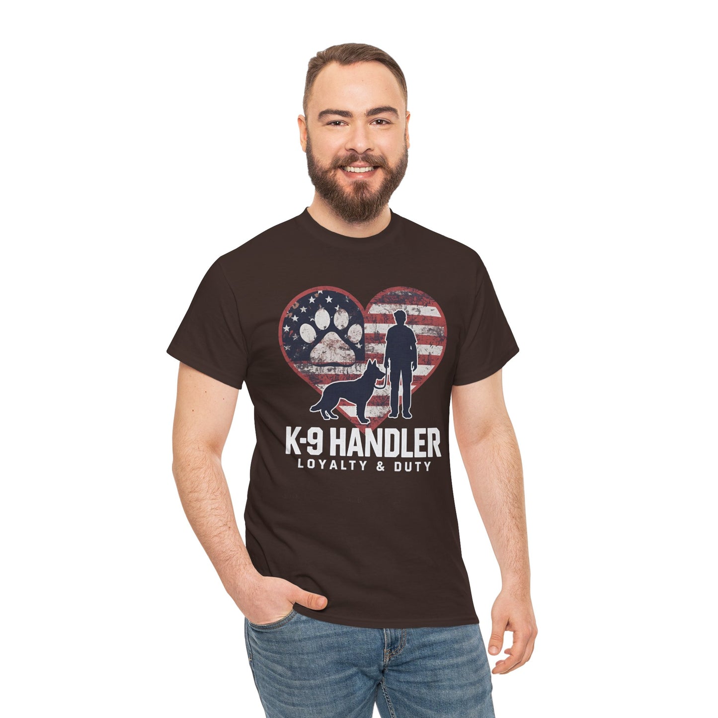 K-9 Handler Heart Tee | Loyalty & Duty T-Shirt | Dog Lover Gift, Police Support Shirt