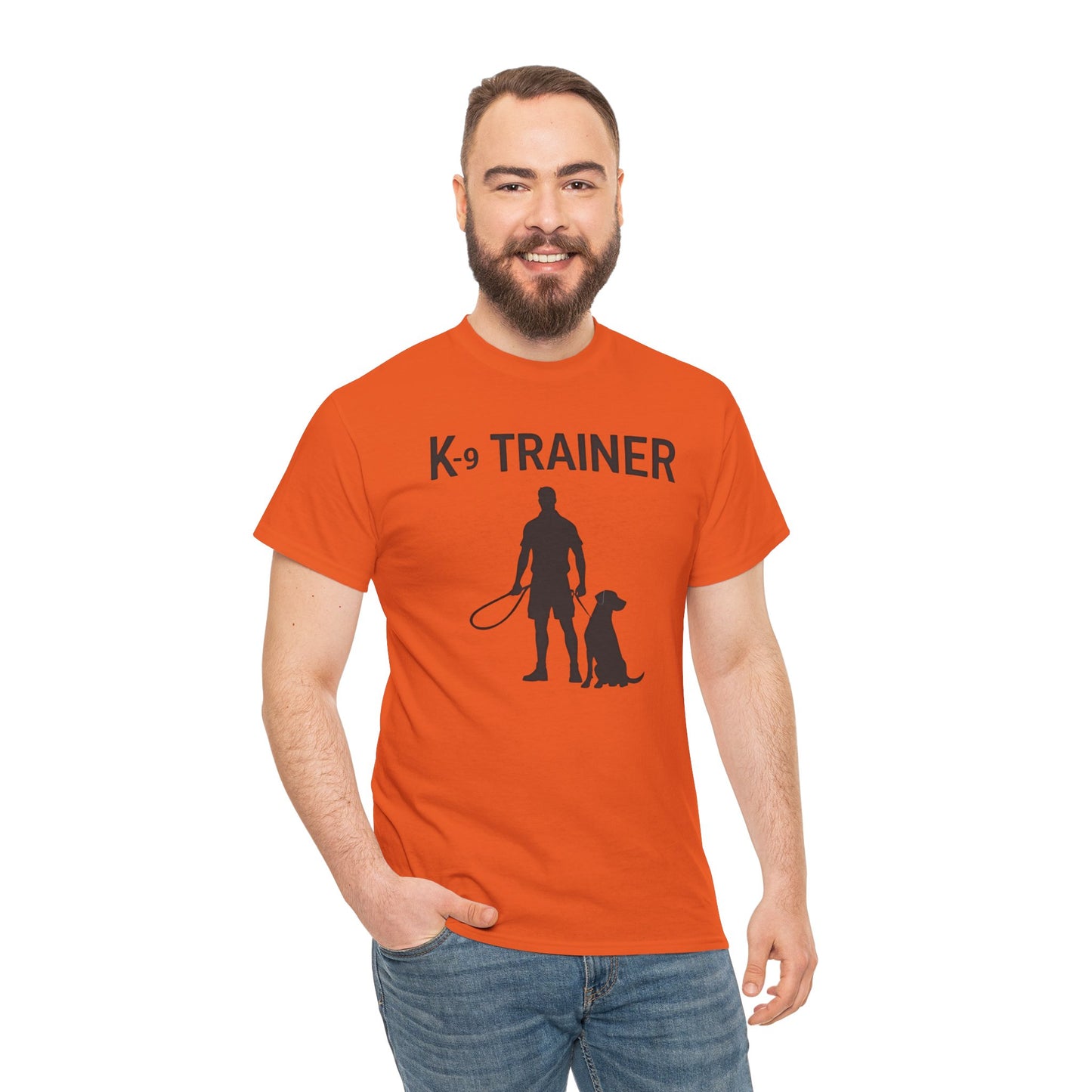 K-9 Trainer  Heavy Cotton T-Shirt, Dog Owner Gift, Police Dog Shirt, Animal Enthusiast Apparel, Casual Style Tee