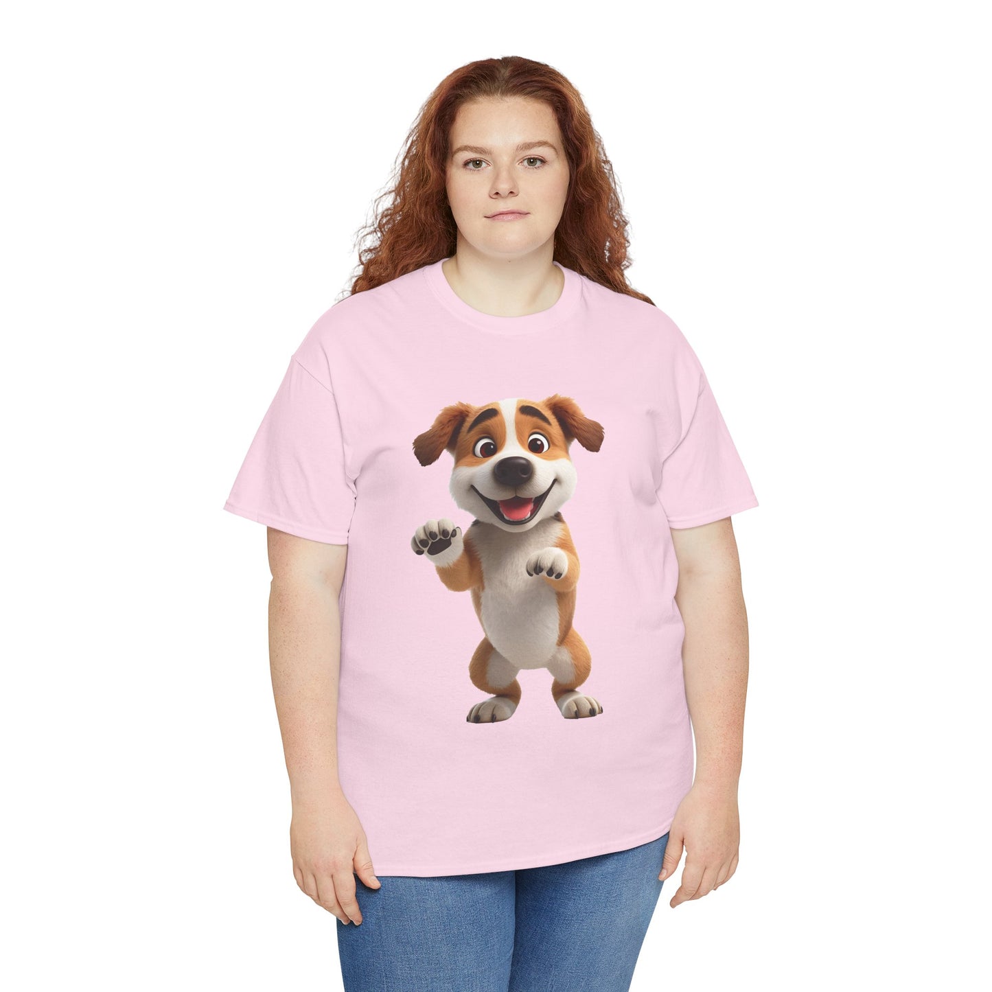 Cute Dog 3D Graphic Tee, Unisex Heavy Cotton T-Shirt, Dog Lover Gift, Fun Casual Wear