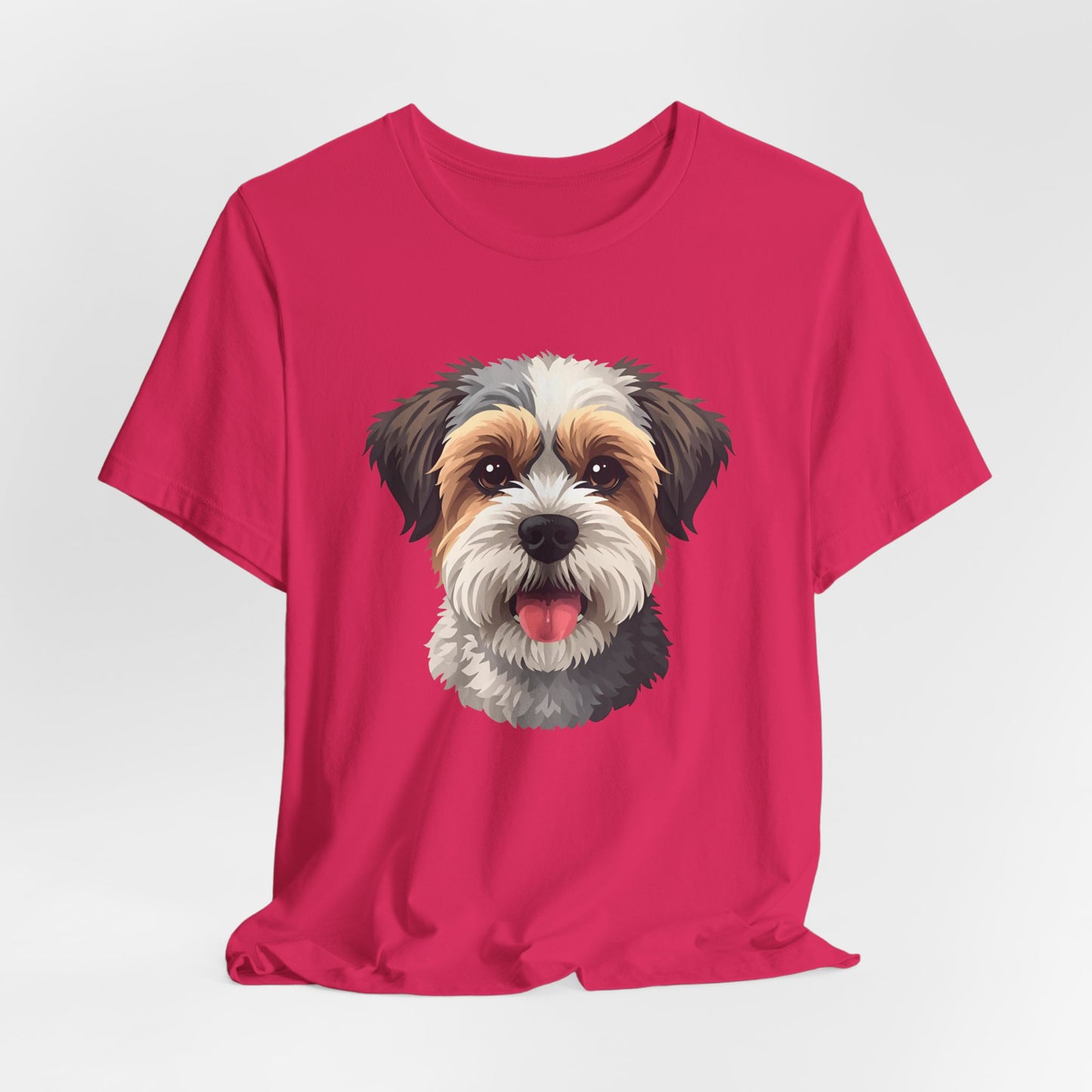 Unisex Dog Lover T-Shirt Featuring a 3D Design of Cute Fluffy Bichon Frise Mix | Gift for Dog Owners