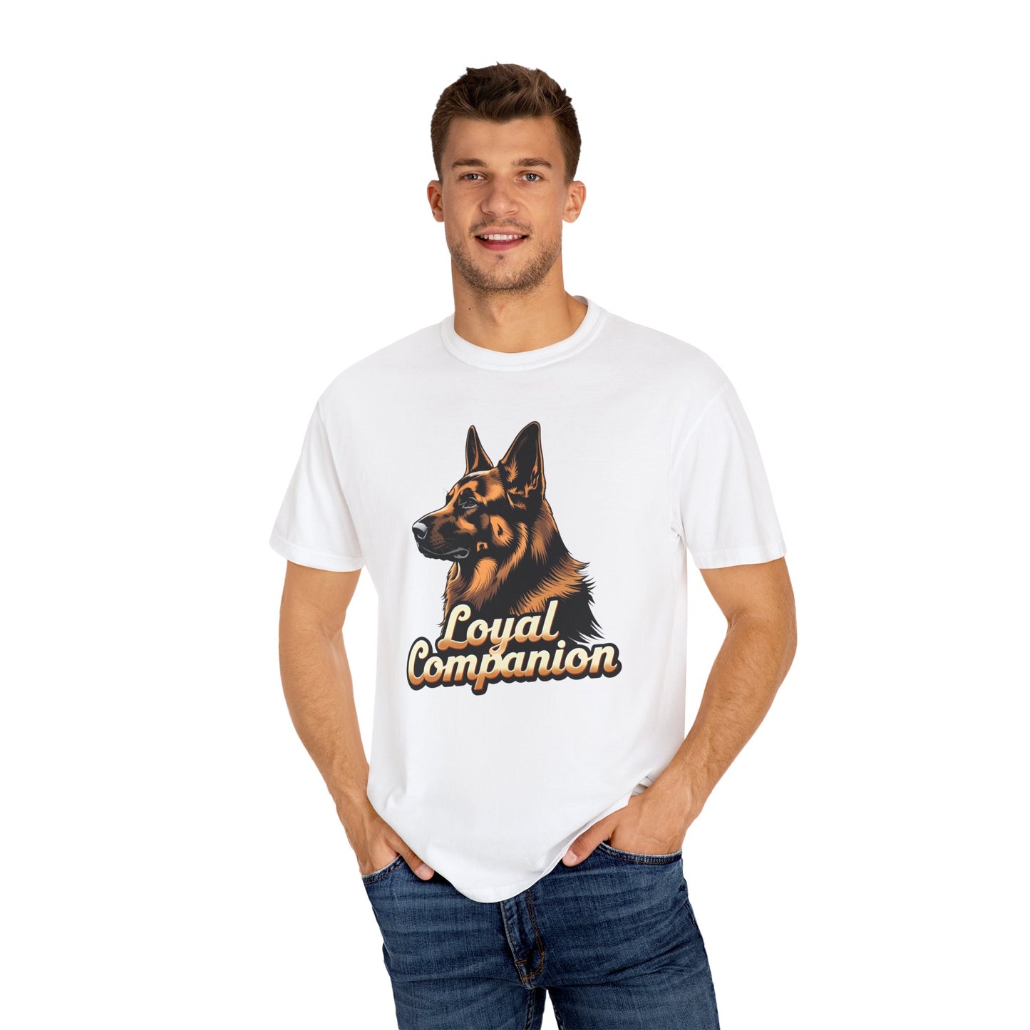 Loyal Companion German Shepherd Lover T-Shirt | Garment-Dyed Unisex Tee for Dog Enthusiasts, Dog Lovers, Gift for Dog Owners, Casual Wear