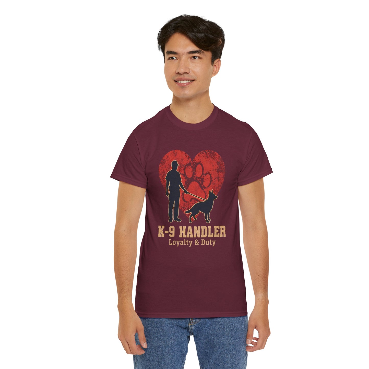 K-9 Handler Heart Tee - Loyalty & Duty, Dog Lover Gift, Pet Owner Apparel