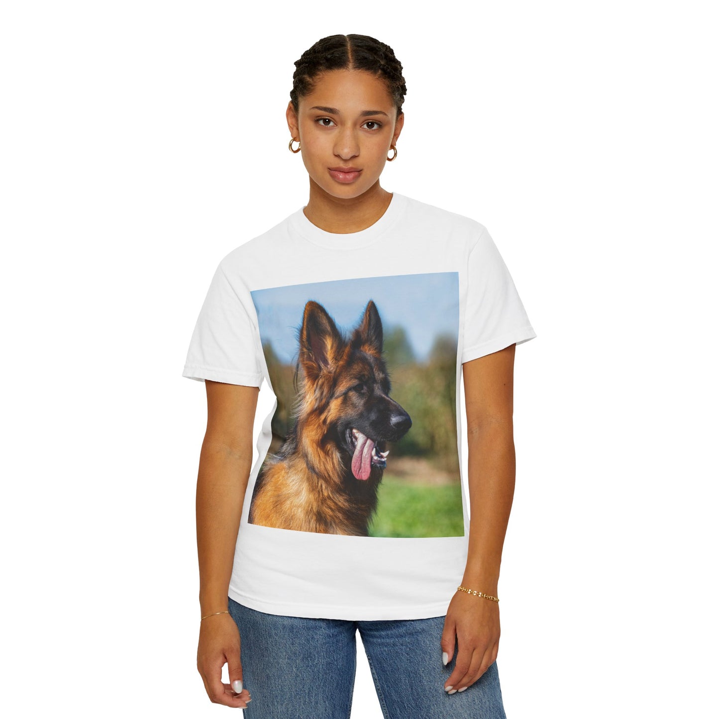 Unisex Dog Lover T-Shirt Featuring a Stunning Showline German Shepherd Puppy Leaving Tongue Out