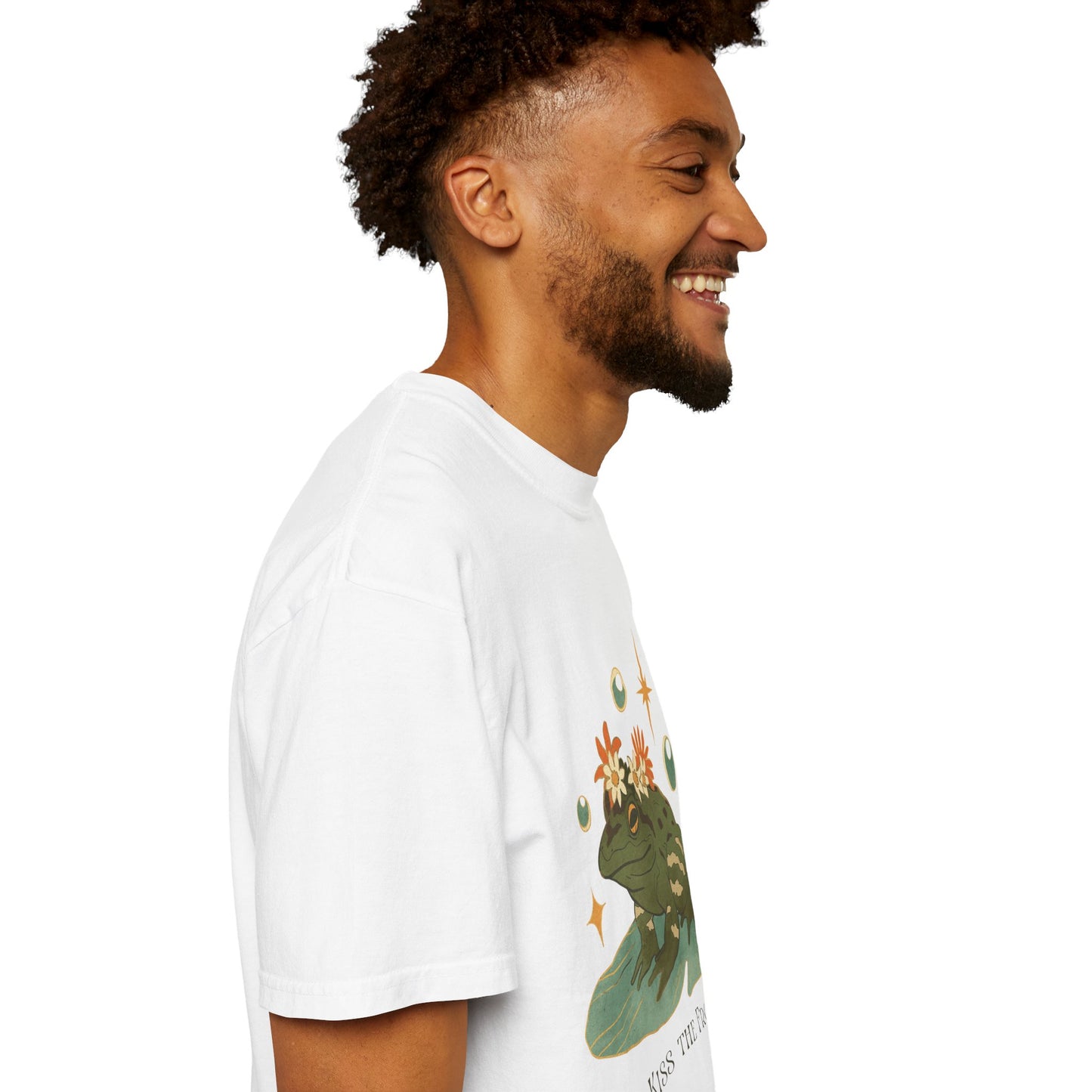 Kiss the Frog T-Shirt, Garment-Dyed Unisex Tee, Fun Gift for Nature Lovers, Cute Frog Graphic T-Shirt, Ideal for Casual Outings