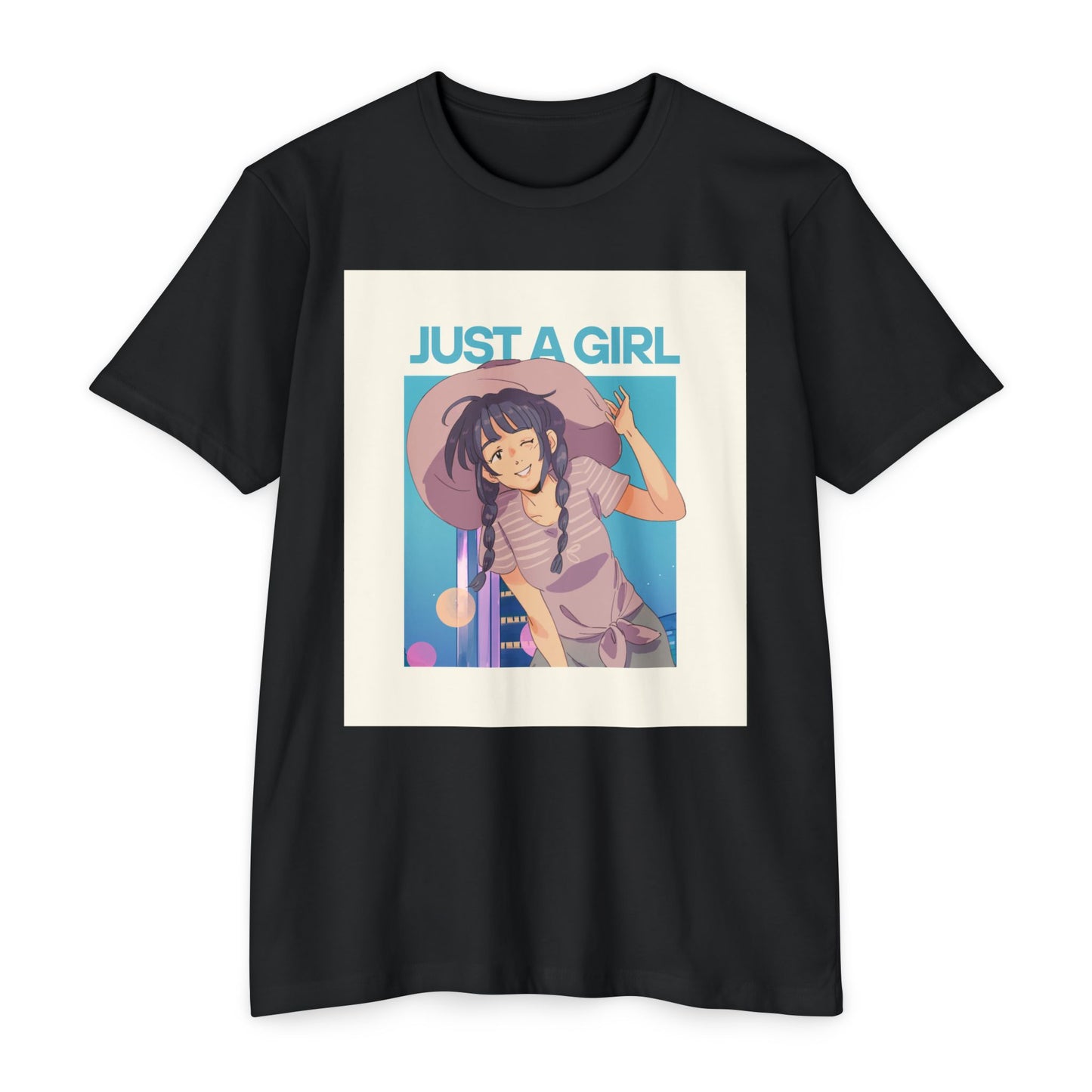 Just A Girl Graphic T-Shirt, Cute Casual Tee for Women, Summer Fashion, Anime Lover Gift, Everyday Wear