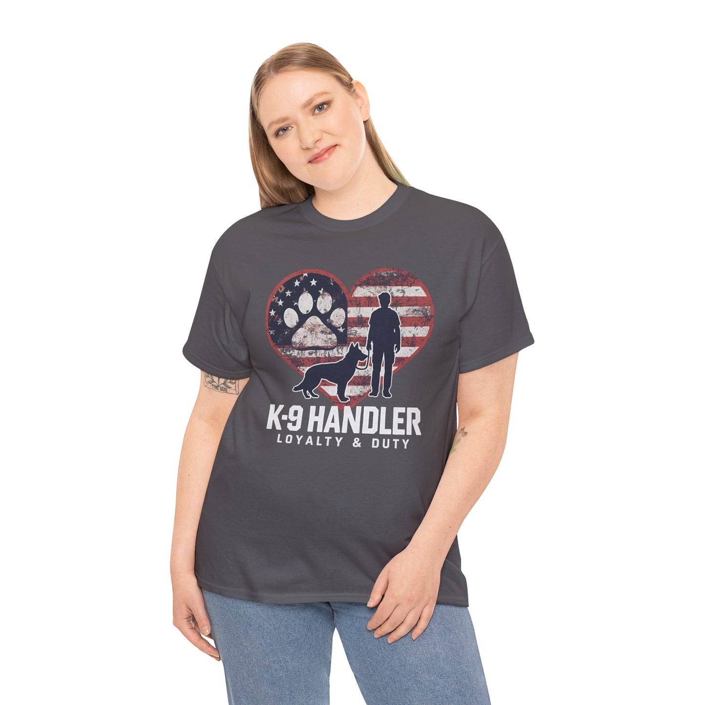 K-9 Handler Heart Tee | Loyalty & Duty T-Shirt | Dog Lover Gift, Police Support Shirt