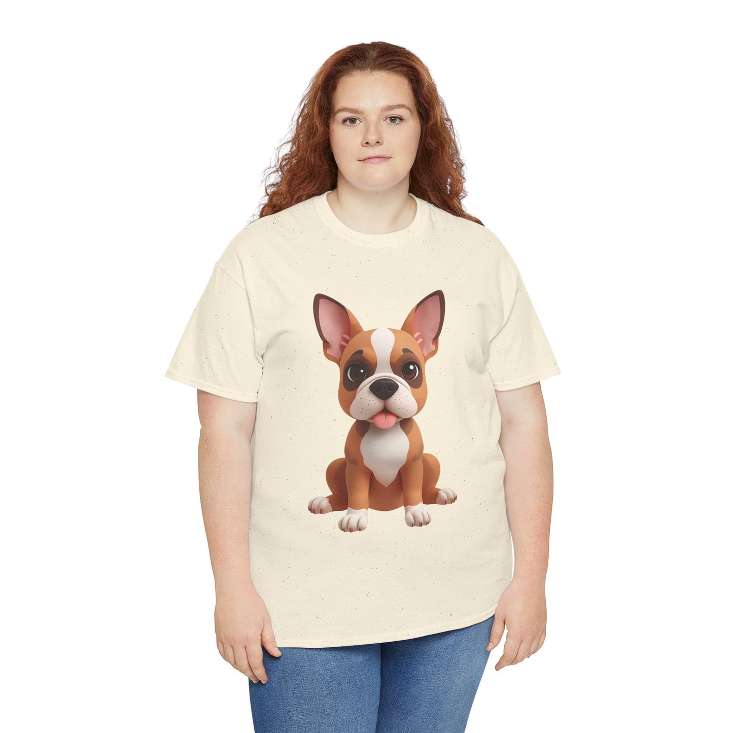 Cute 3D French Bulldog T-Shirt Unisex Heavy Cotton Tee, Dog Lover Gift