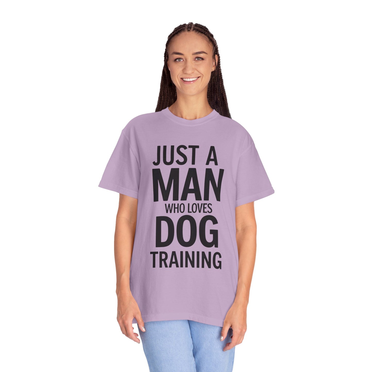 Dog Training Enthusiast T-Shirt - Just a Man Who Loves Dog Training, Pet Lover Gift, Casual Comfort Wear, Dog Owner Apparel, Gift for Dog Lovers